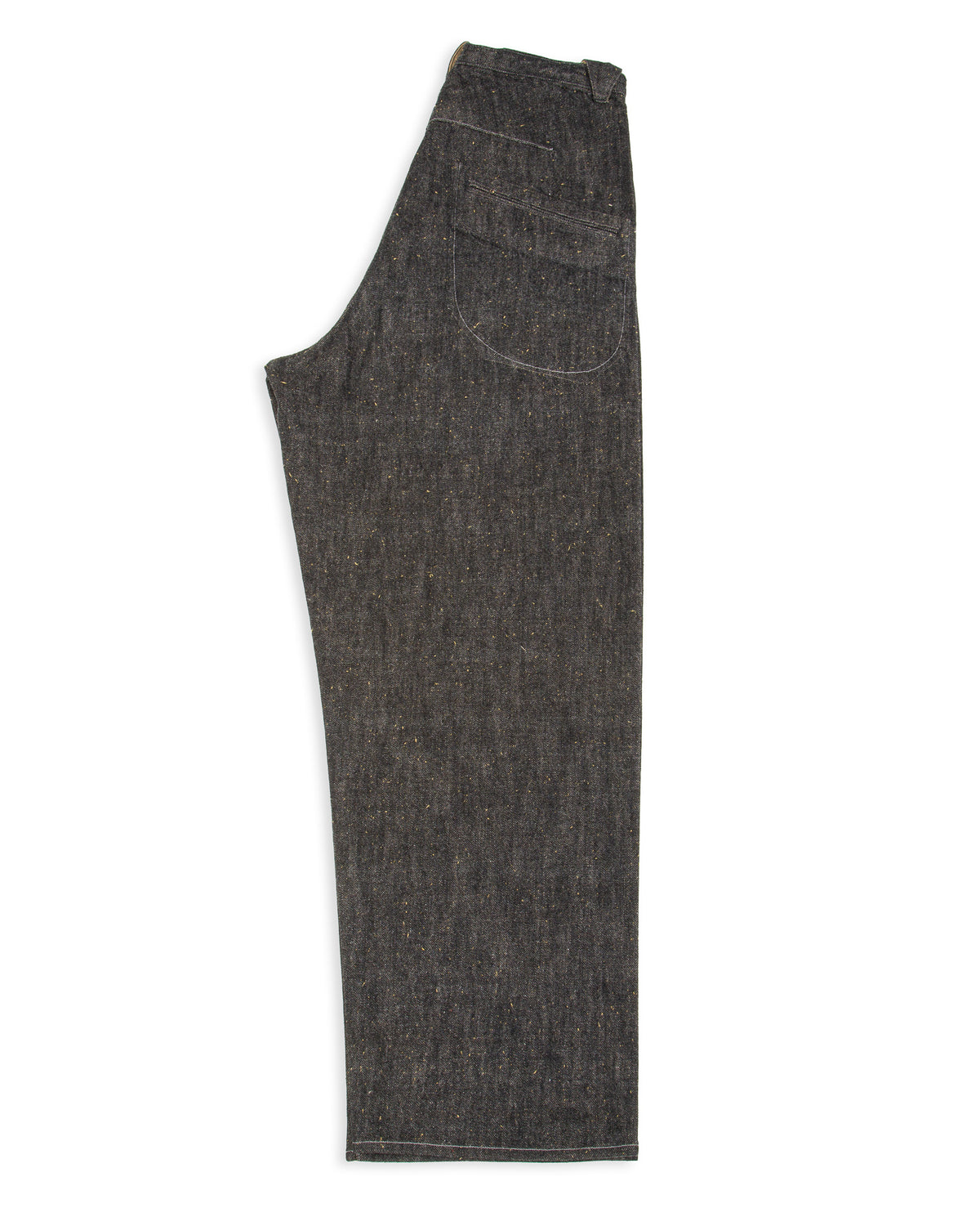 MotivMfg Pleat Denim Trousers - Char Brown Donegal Denim - Standard & Strange