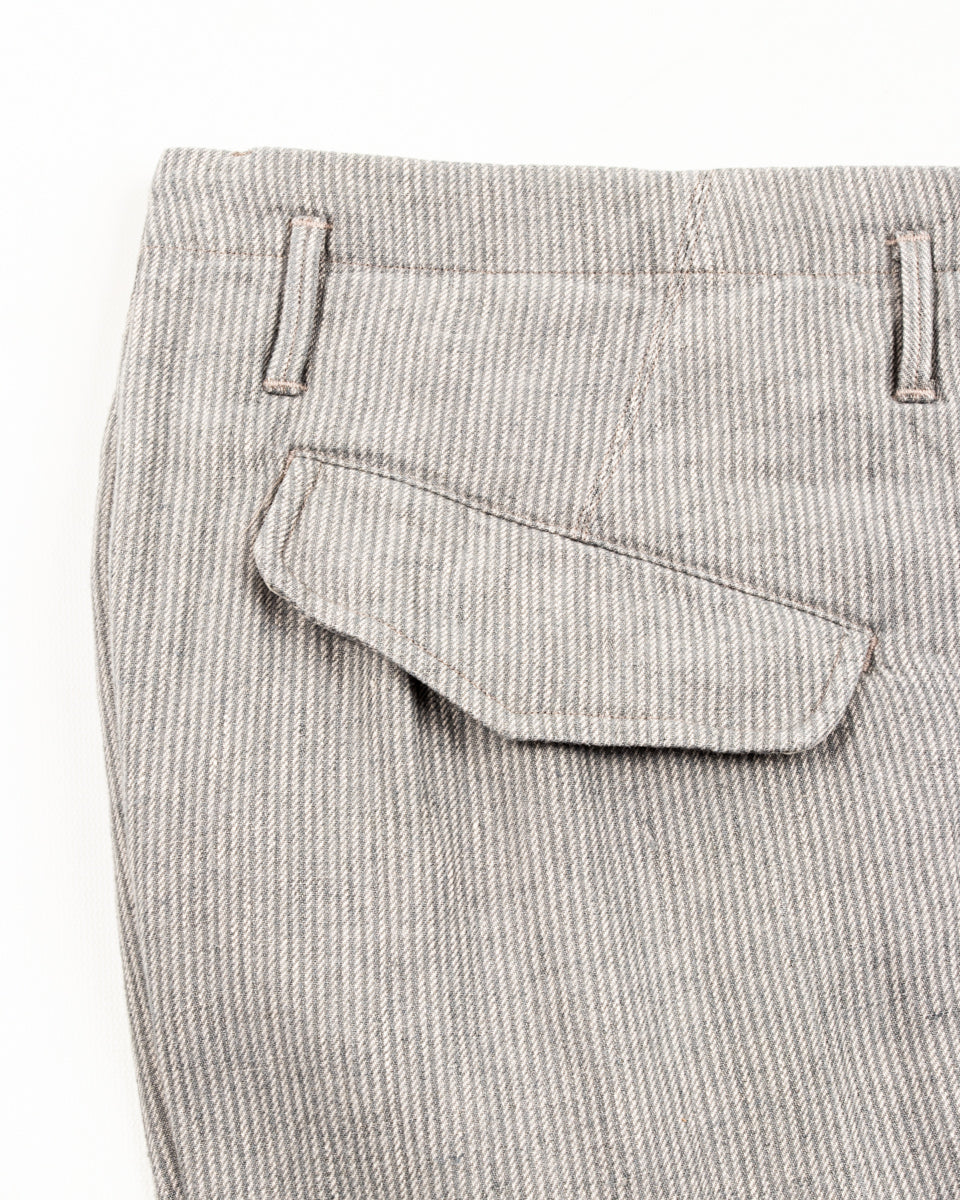 MotivMfg English Trousers - Light Grey Stripe High Twist Linen - Standard & Strange