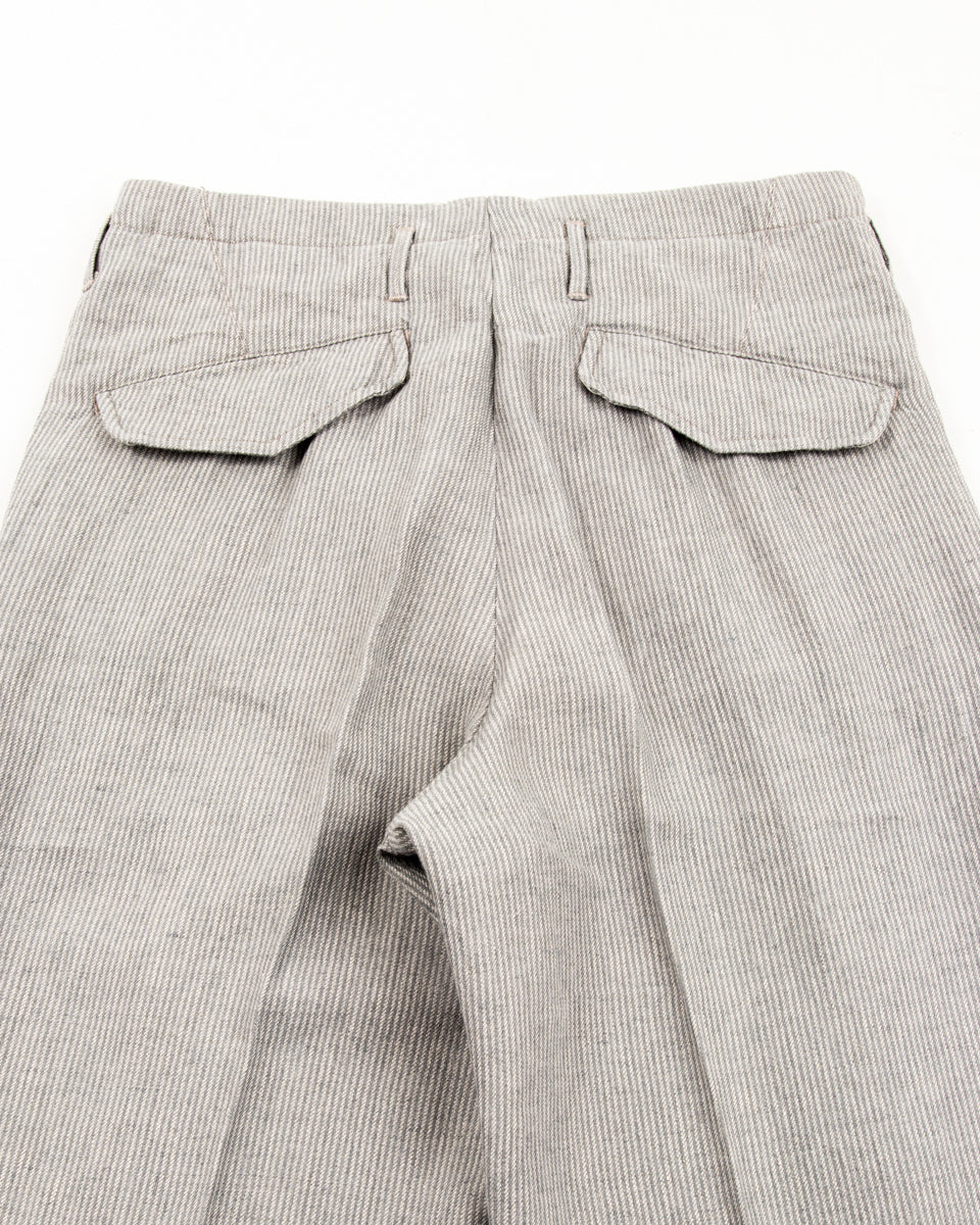 MotivMfg English Trousers - Light Grey Stripe High Twist Linen - Standard & Strange