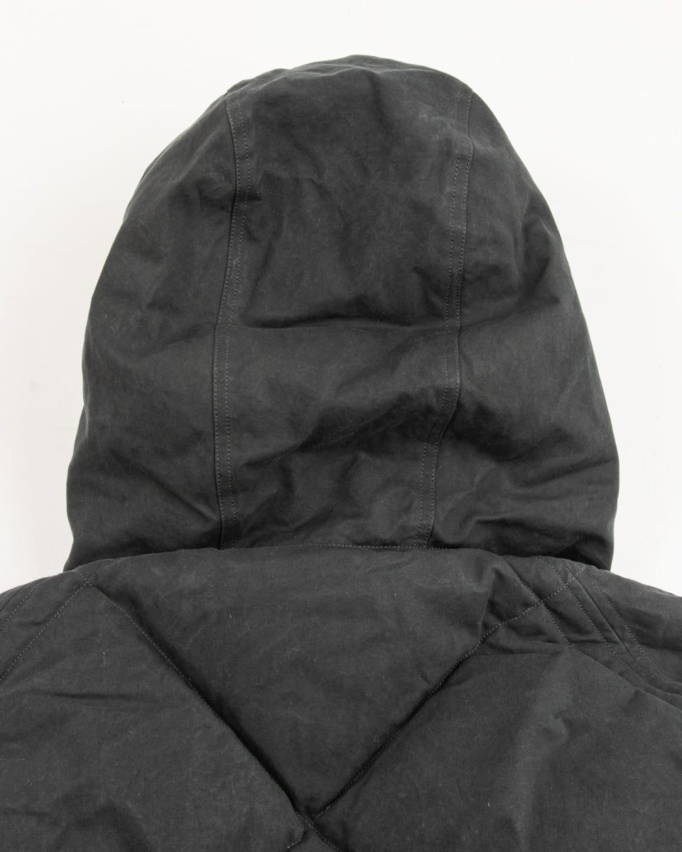 MotivMfg Lander Down Coat - Charcoal Halley Stevenson "Military Finish" Waxed Cotton - Standard & Strange