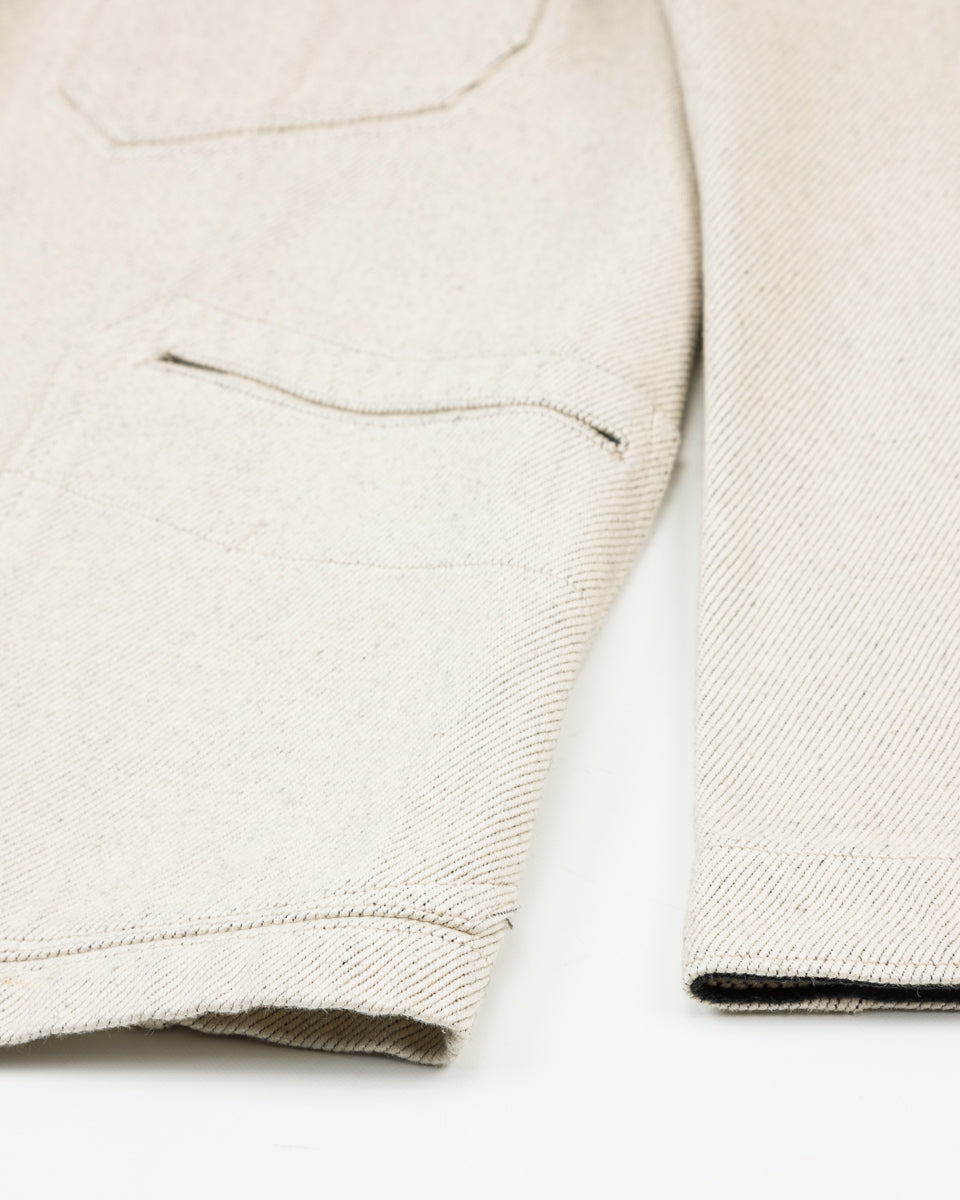 MotivMfg Peak Lapel Lounge Jacket - Natural Tailorable Denim - Standard & Strange