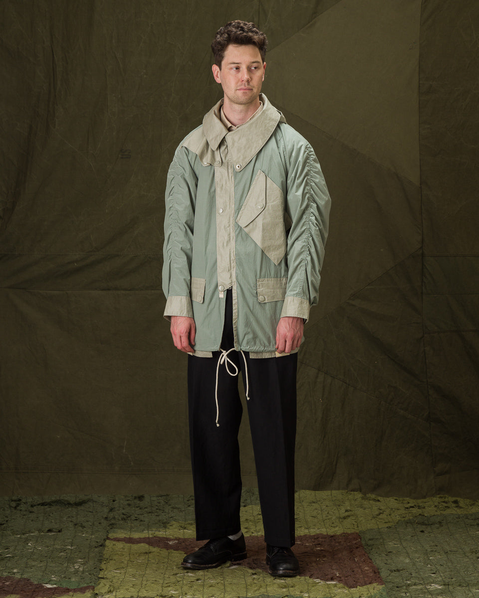 MotivMfg Hybrid Parka - Aqua Japanese Shrunk Nylon - Standard & Strange