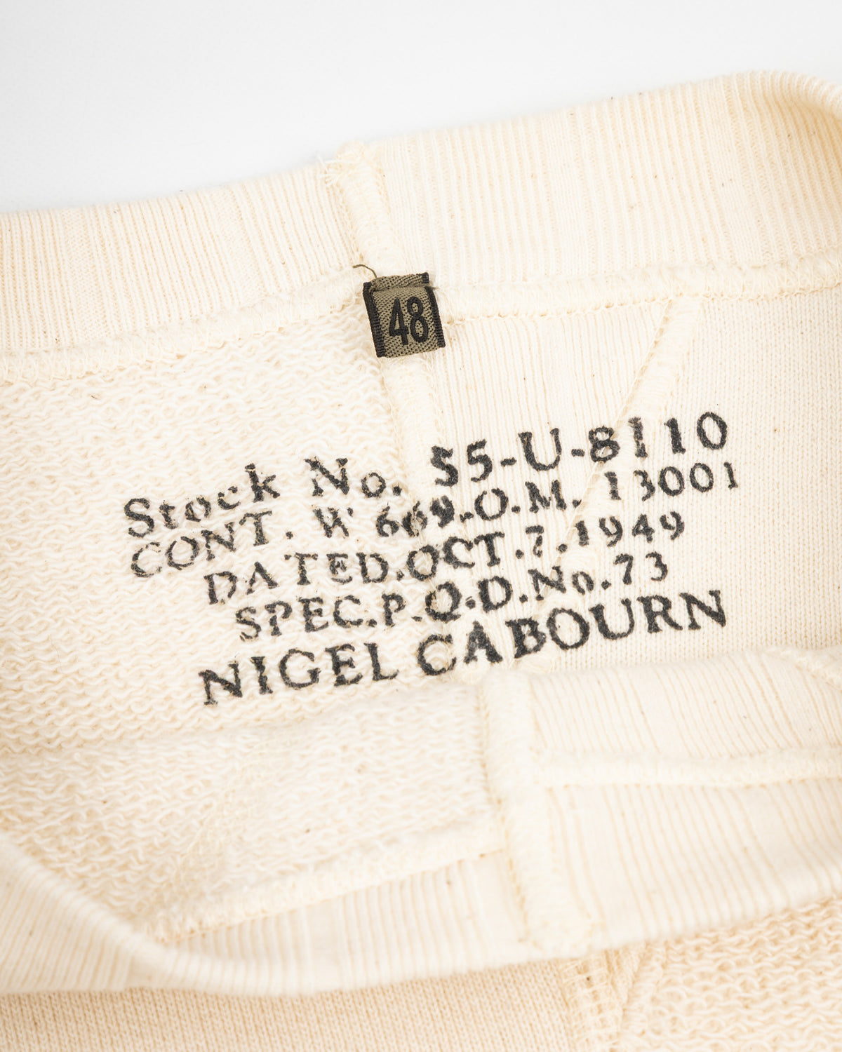 Nigel Cabourn Army Crew L/S - Ivory Jersey Mix - Standard & Strange