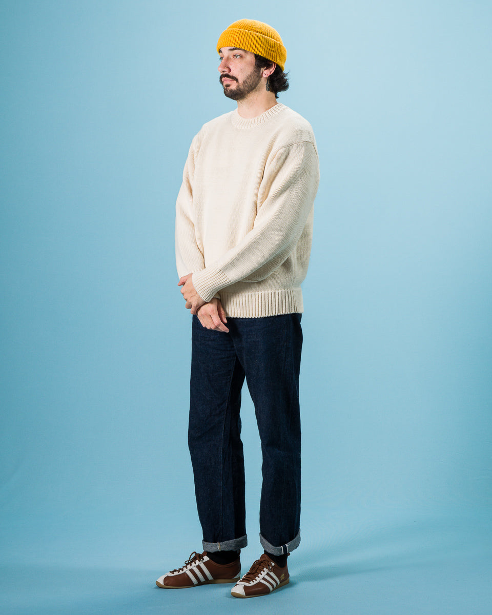 Olde H & Daughter Wool Crewneck Pullover - Ecru 10 - Standard & Strange