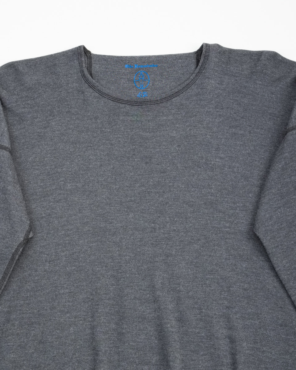 Olde Homesteader Cashmere Interlock Crewneck L/S - Black Heather - Standard & Strange