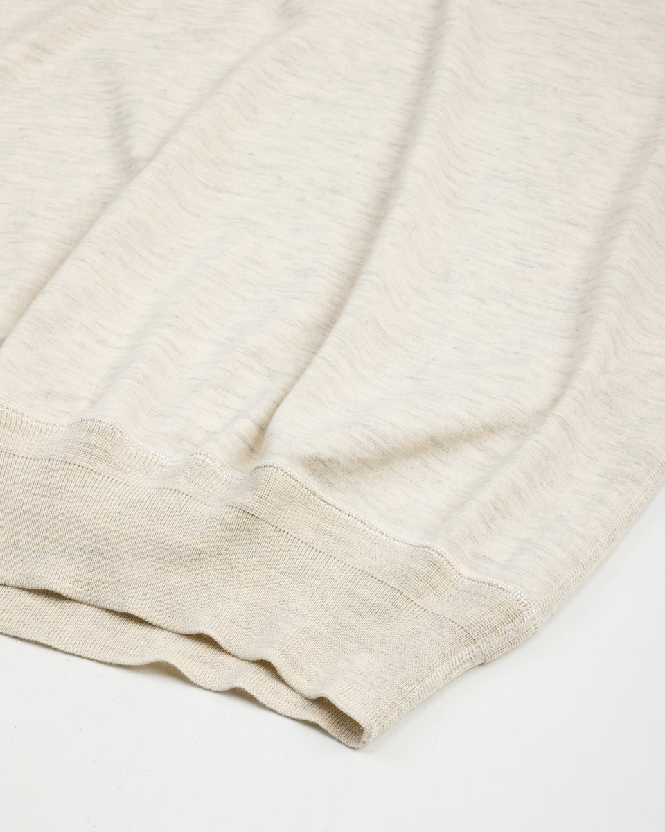 Olde Homesteader Cashmere Interlock Henley Neck L/S - Ecru Heather - Standard & Strange