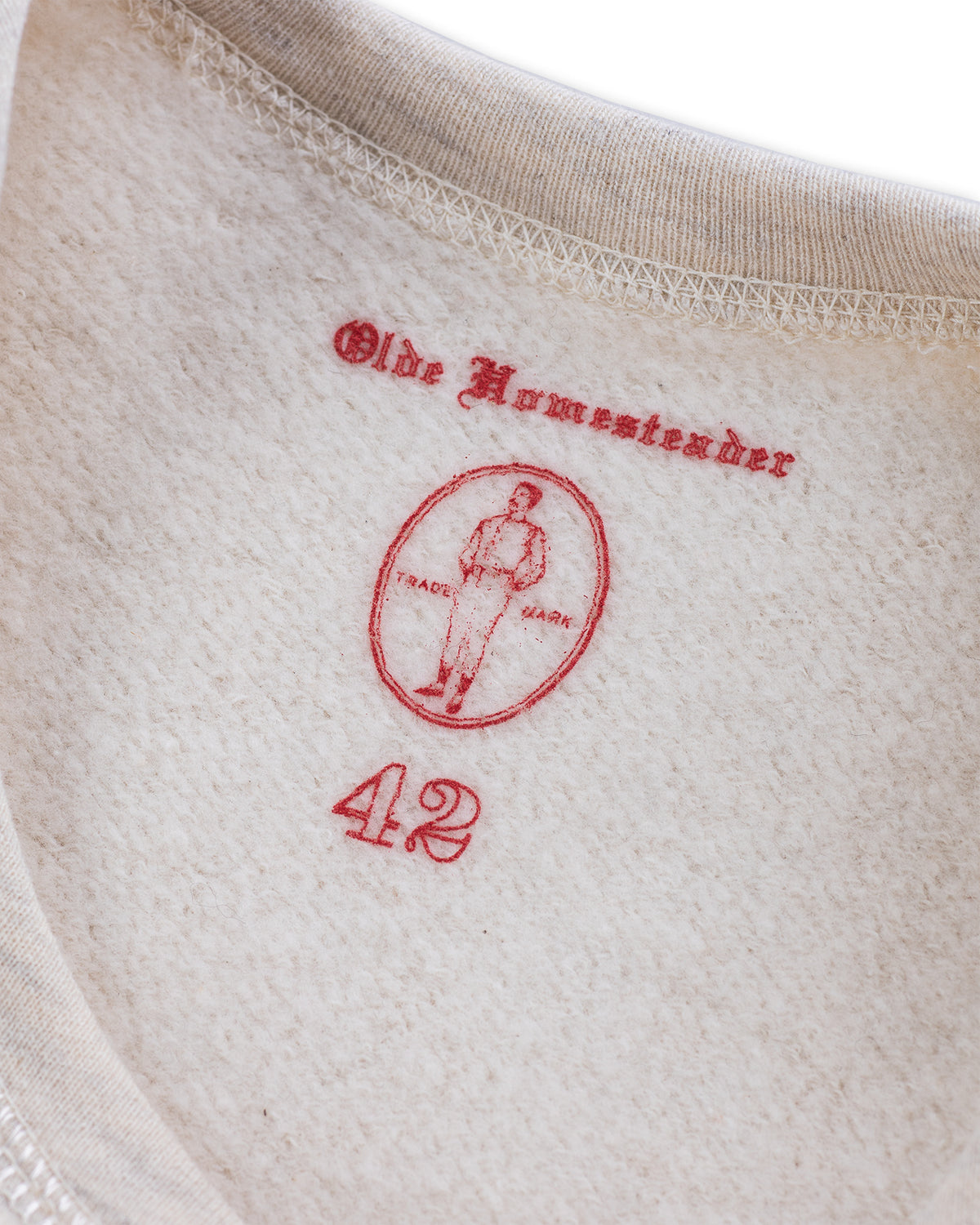 Olde Homesteader Cotton Fleece Crewneck L/S - Ecru Heather - Standard & Strange