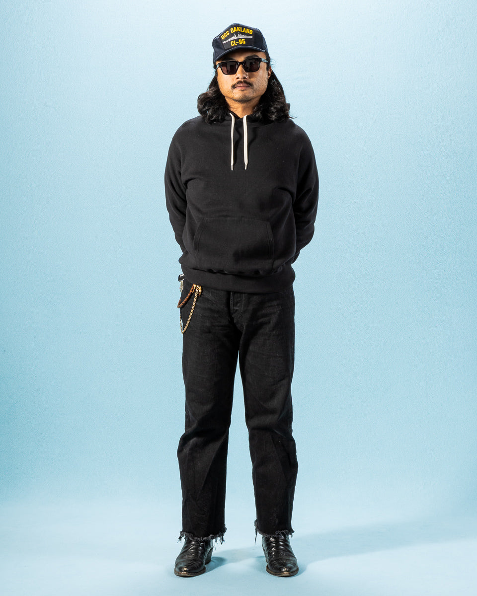 The Real McCoy's 10 oz Loopwheel Hooded Sweatshirt - Black - Standard & Strange