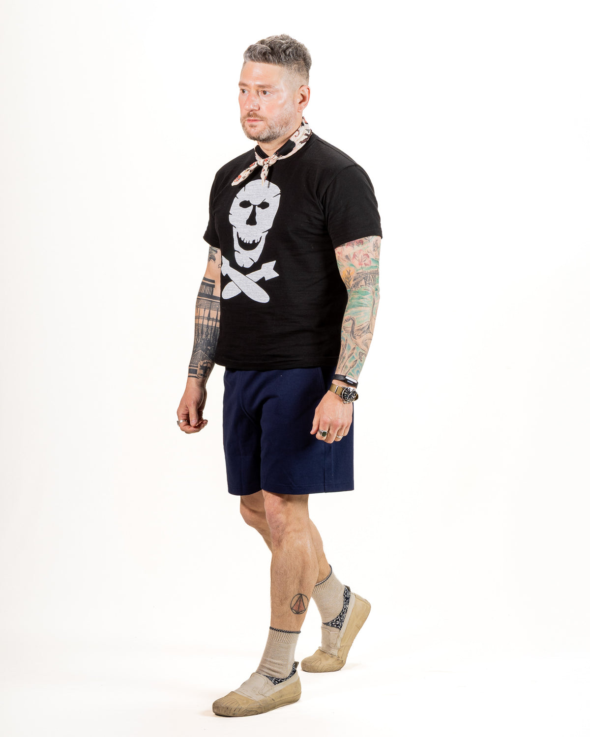 The Real McCoy's Jersey Gym Shorts - Navy - Standard & Strange