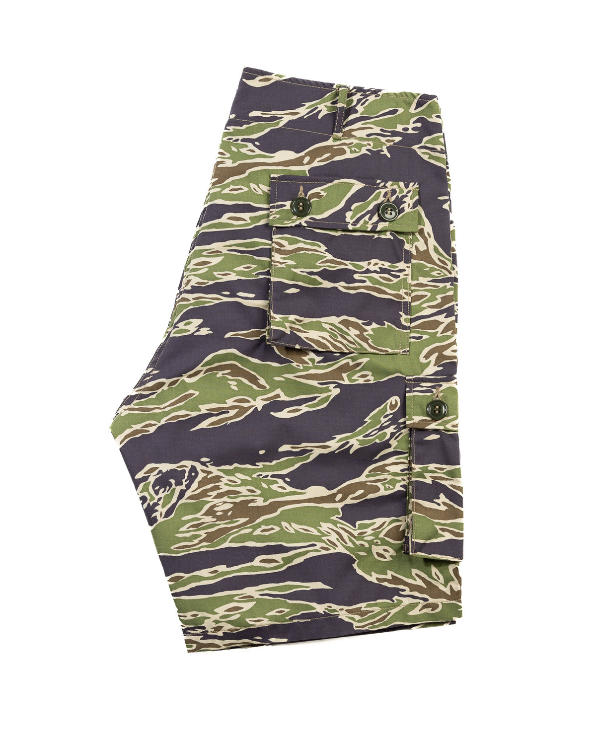 The Real McCoy's Tiger Camouflage Civilian Shorts - Late War Green - Standard & Strange