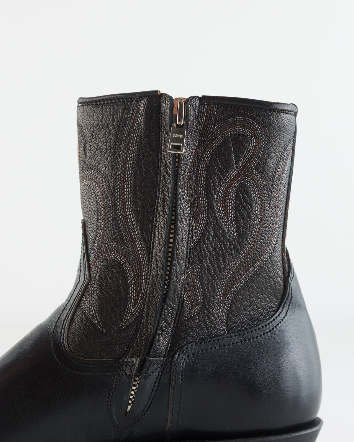 Rolling Dub Trio Loro Side Zip - Horsebutt Black Flame Embroidery - Standard & Strange