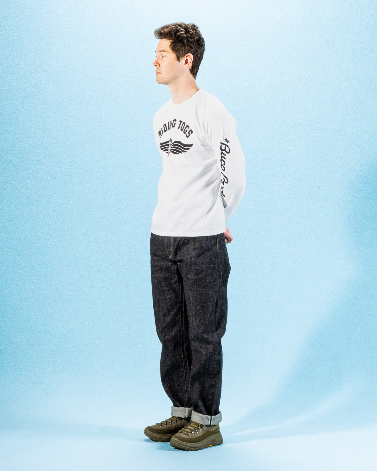 The Real McCoy's Buco L/S Tee / Riding Togs - White - Standard & Strange