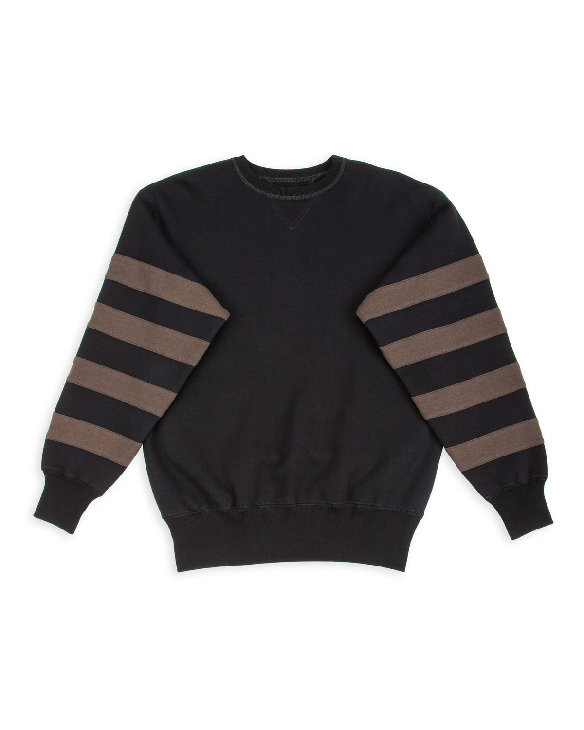 The Real McCoy's Buco Striped-Sleeve Sweatshirt - Black/Charcoal - Standard & Strange