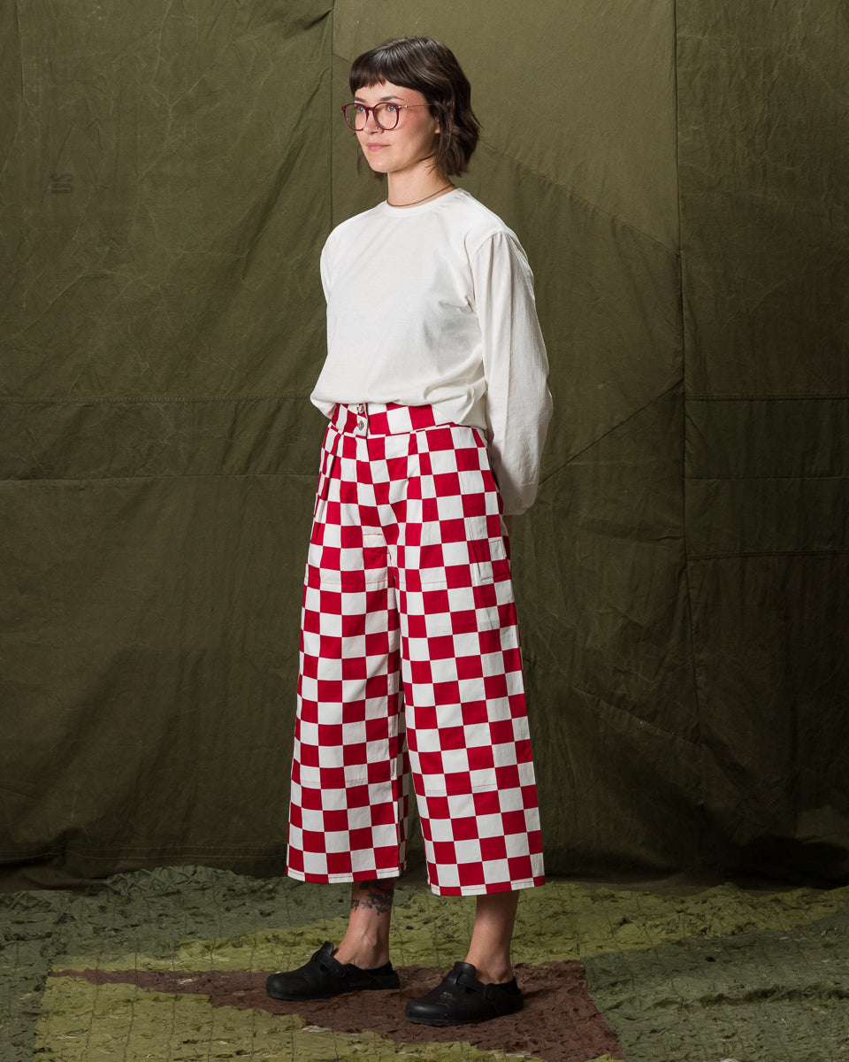 W'Menswear Burnout Pants - Red Check - Standard & Strange
