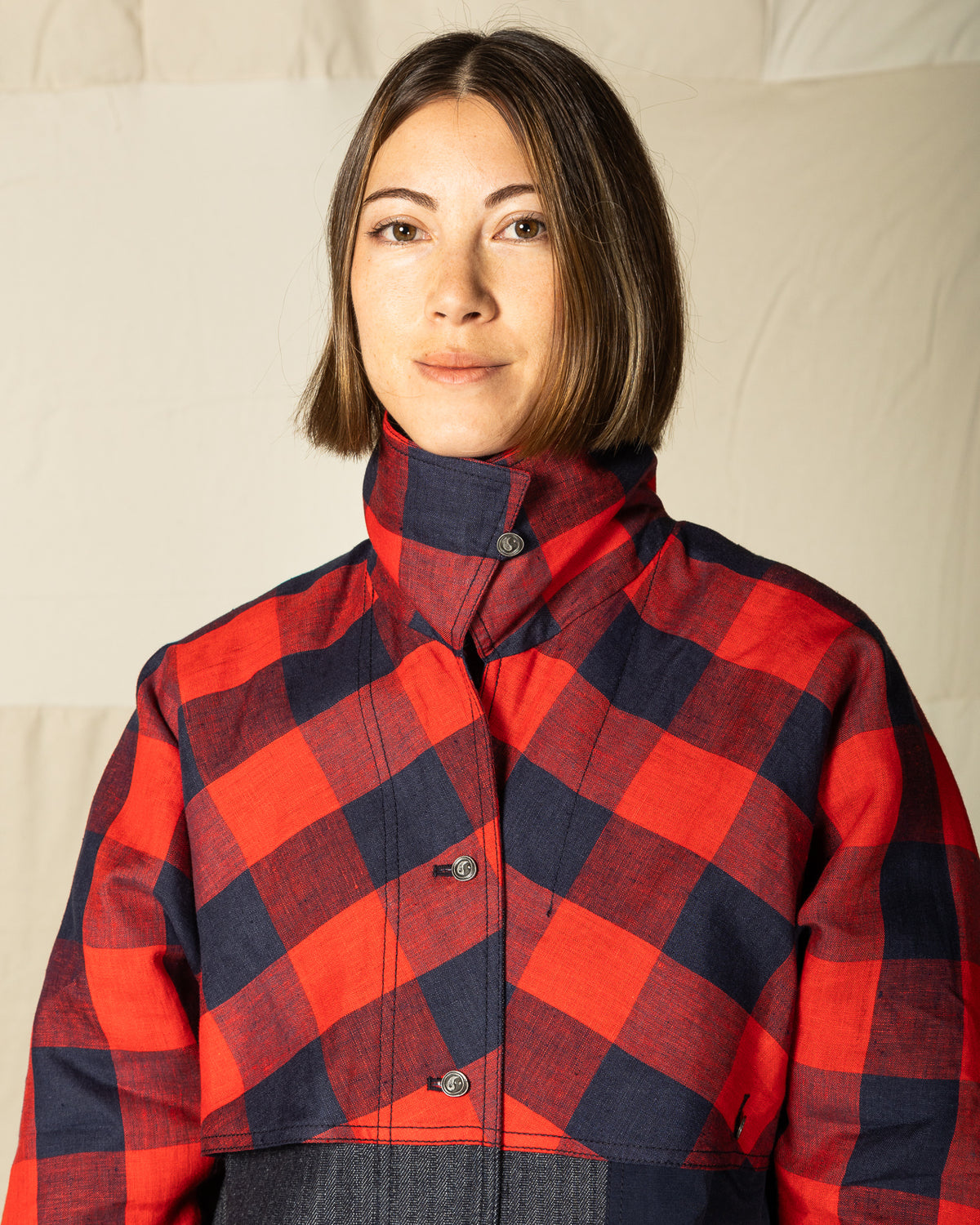 W'Menswear Hunter Fisher Coat - Denim/Red - Standard & Strange