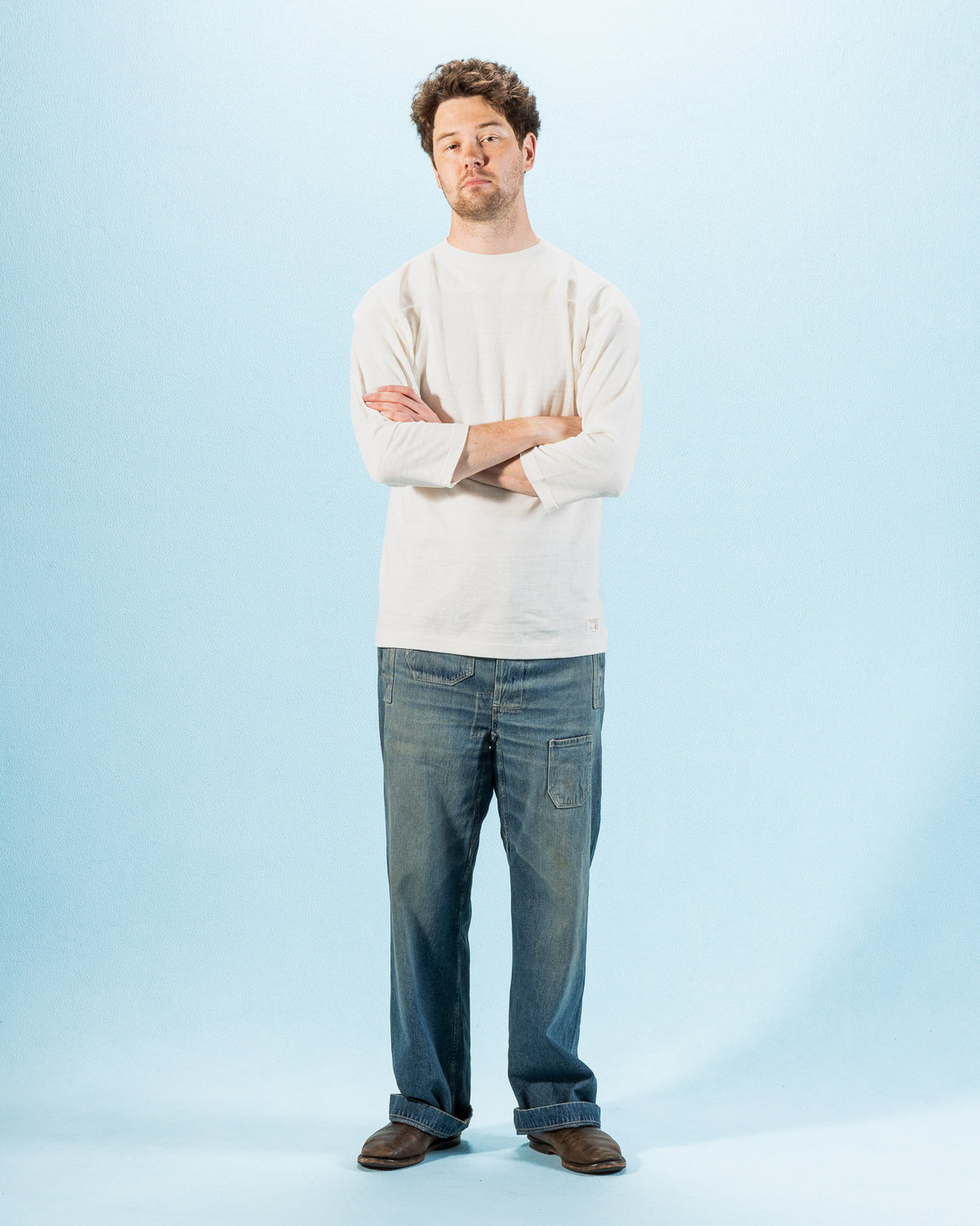 Warehouse Three Quarter Football Shirt - Off White - Standard & Strange