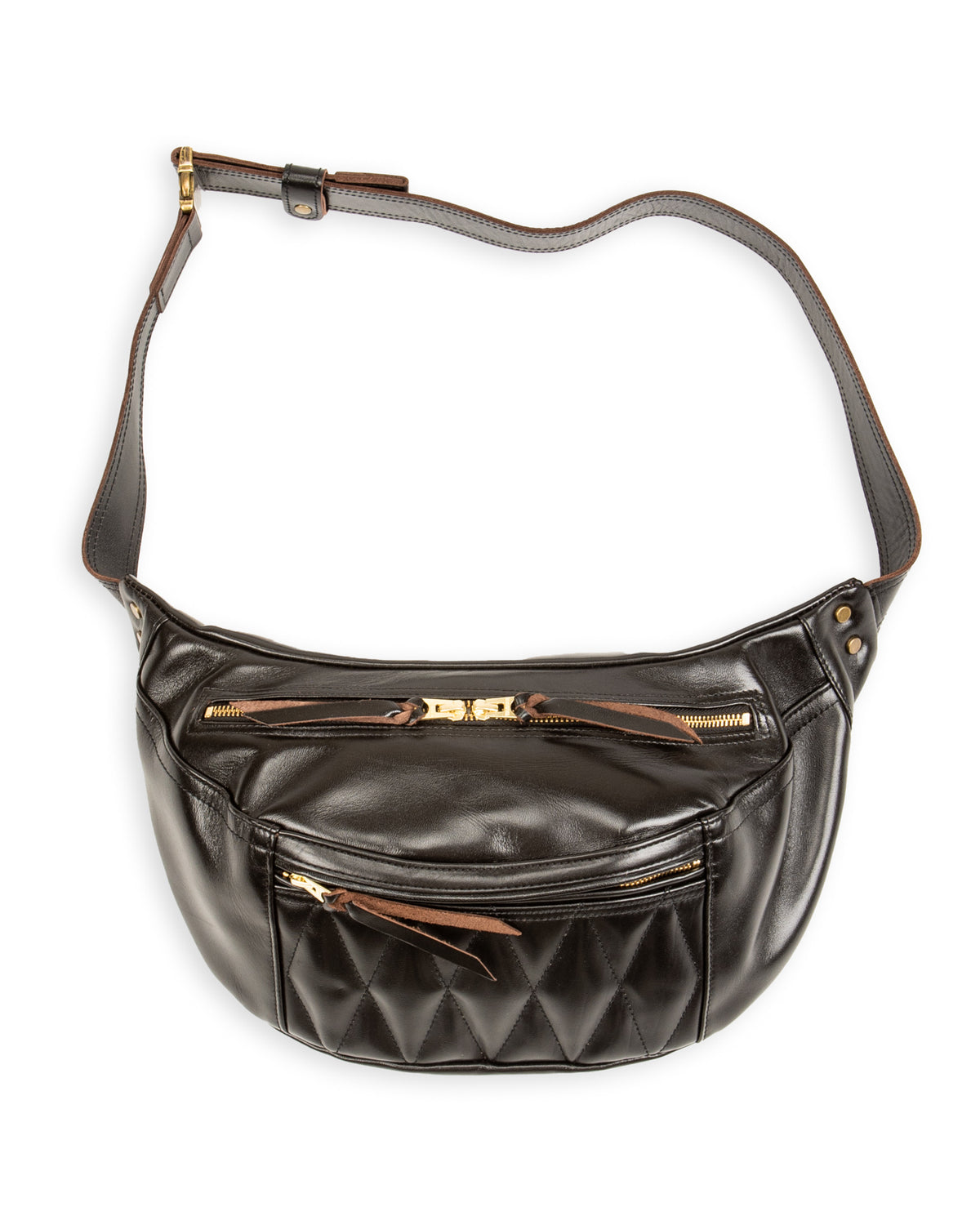 Y'2 Leather Horsehide Waist Bag - Black (BG-09) - Standard & Strange