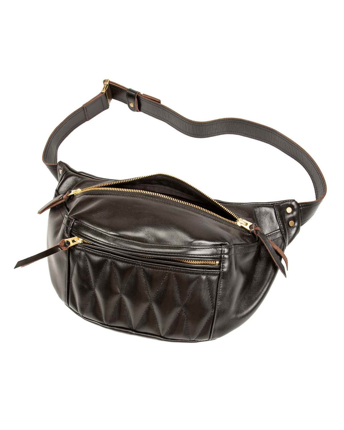 Y'2 Leather Horsehide Waist Bag - Black (BG-09) - Standard & Strange