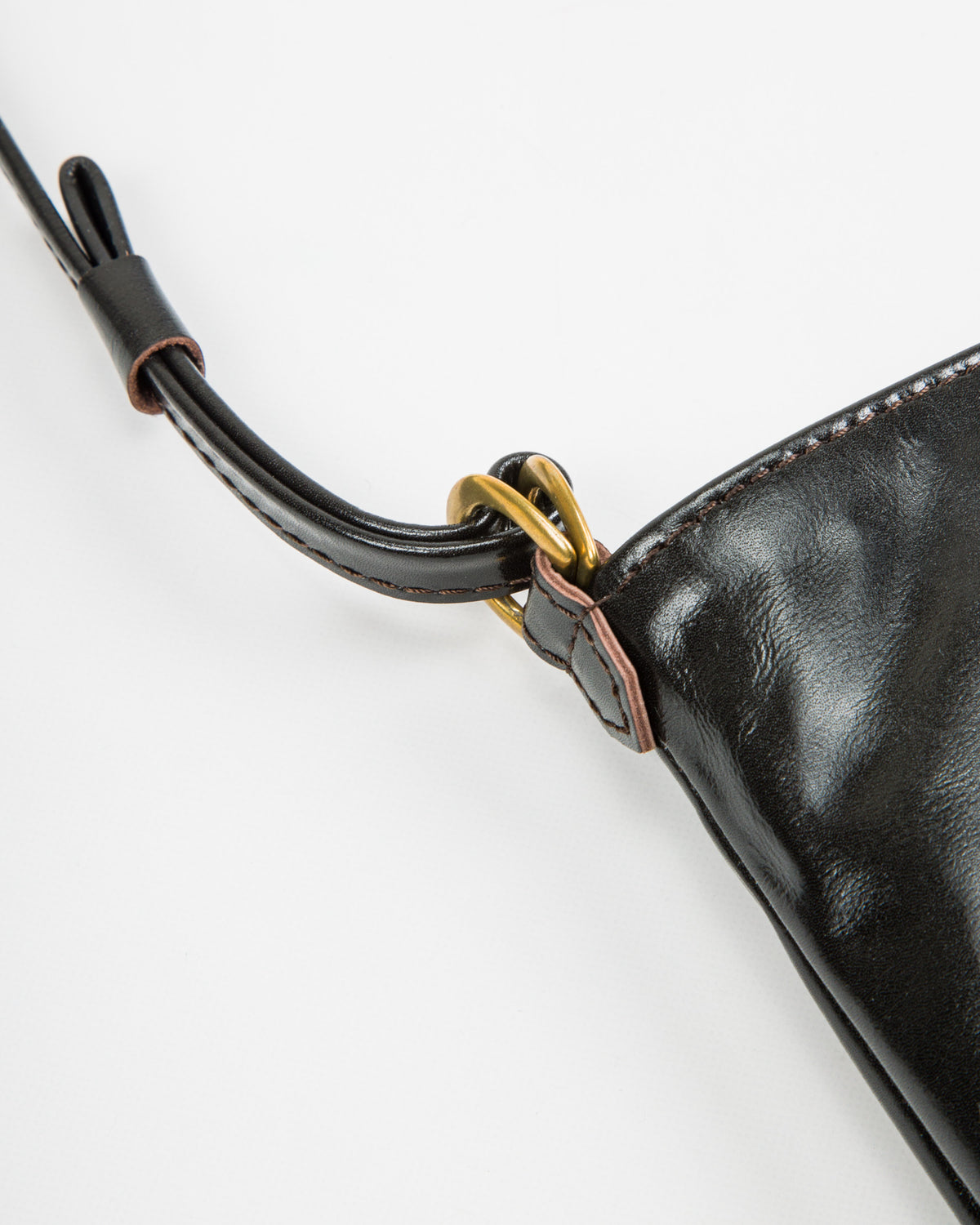 Y'2 Leather Sacoche Bag - Black Natural Scar Horse (BG-18) - Standard & Strange