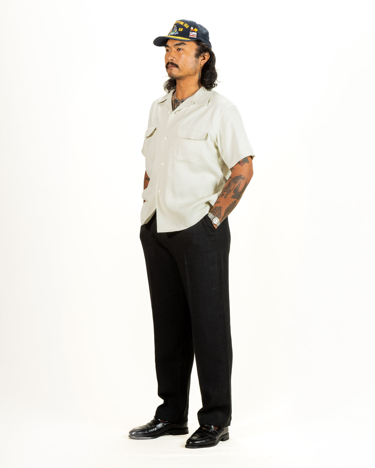 Flap Pocket Rayon S/S Shirt - Natural