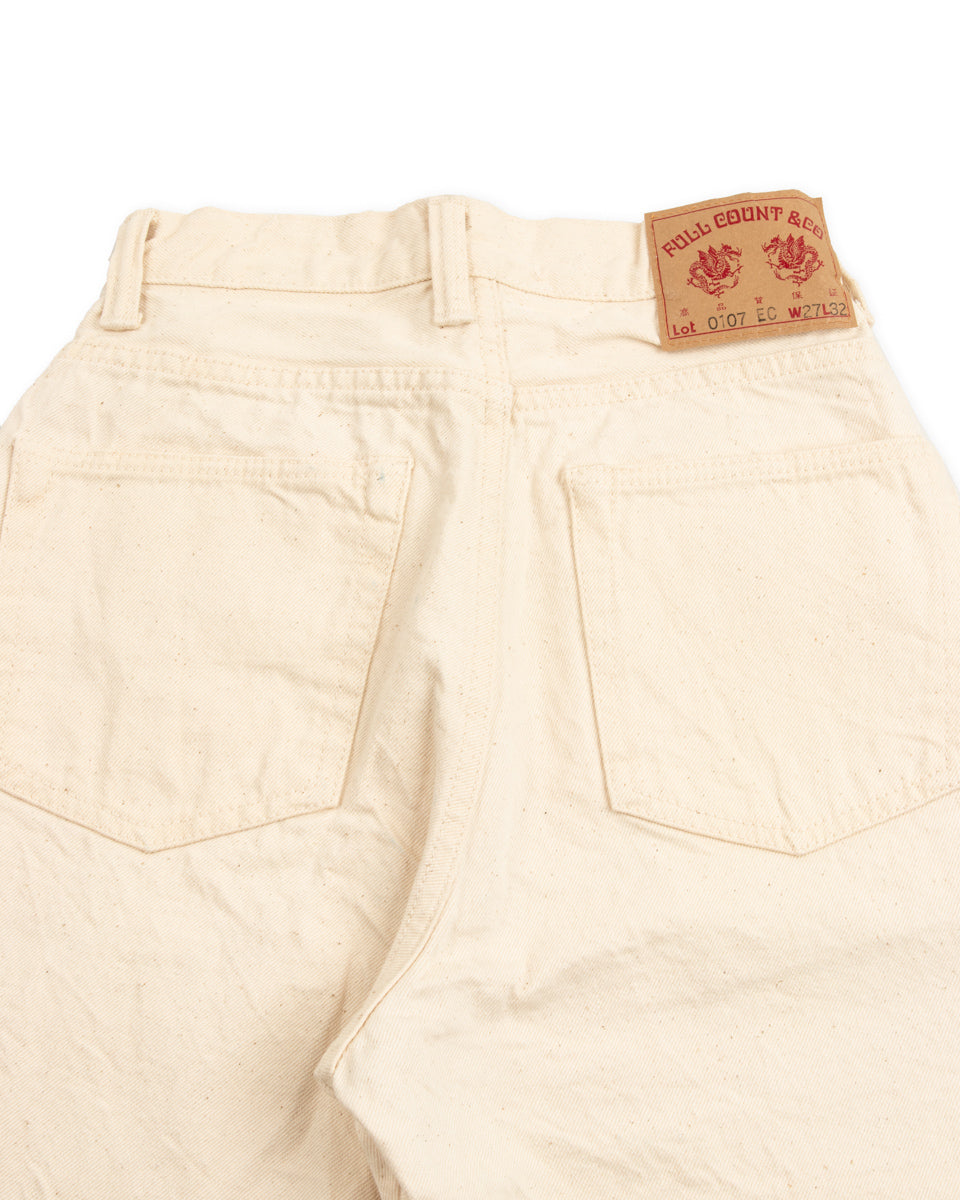 Fullcount 0107EC - Womens' Wide Straight "Monroe" - Ecru Denim - Standard & Strange