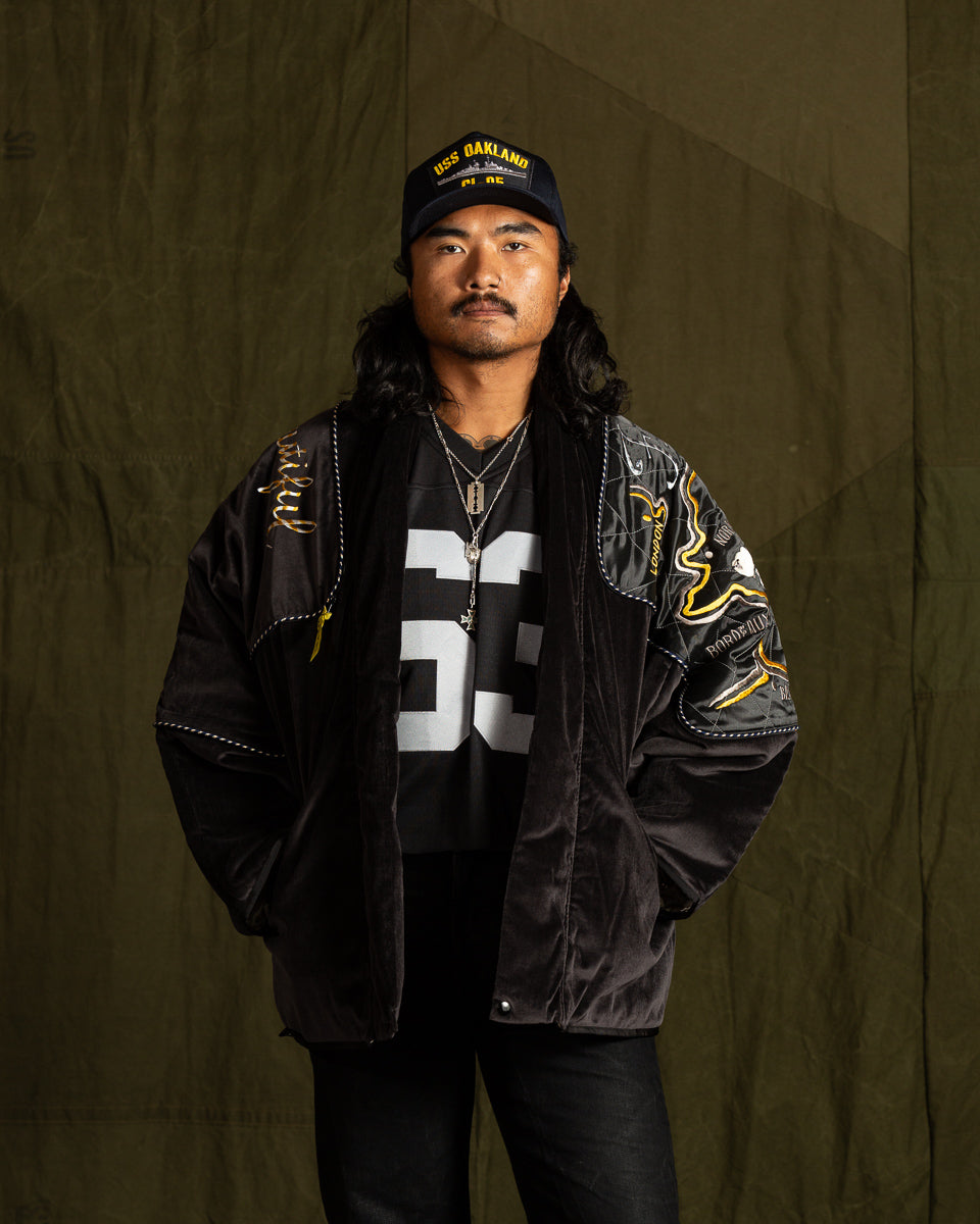 Kapital Velveteen KESA SHAM BOMBER JKT (Beautiful FRANCE) - Black 3 - Standard & Strange