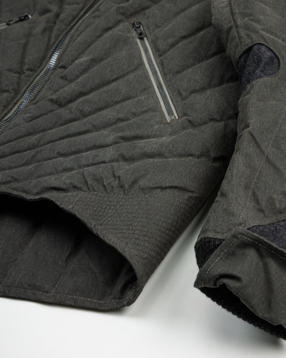 MotivMfg Radium Down Jacket - Black Waxed Cotton - Standard & Strange