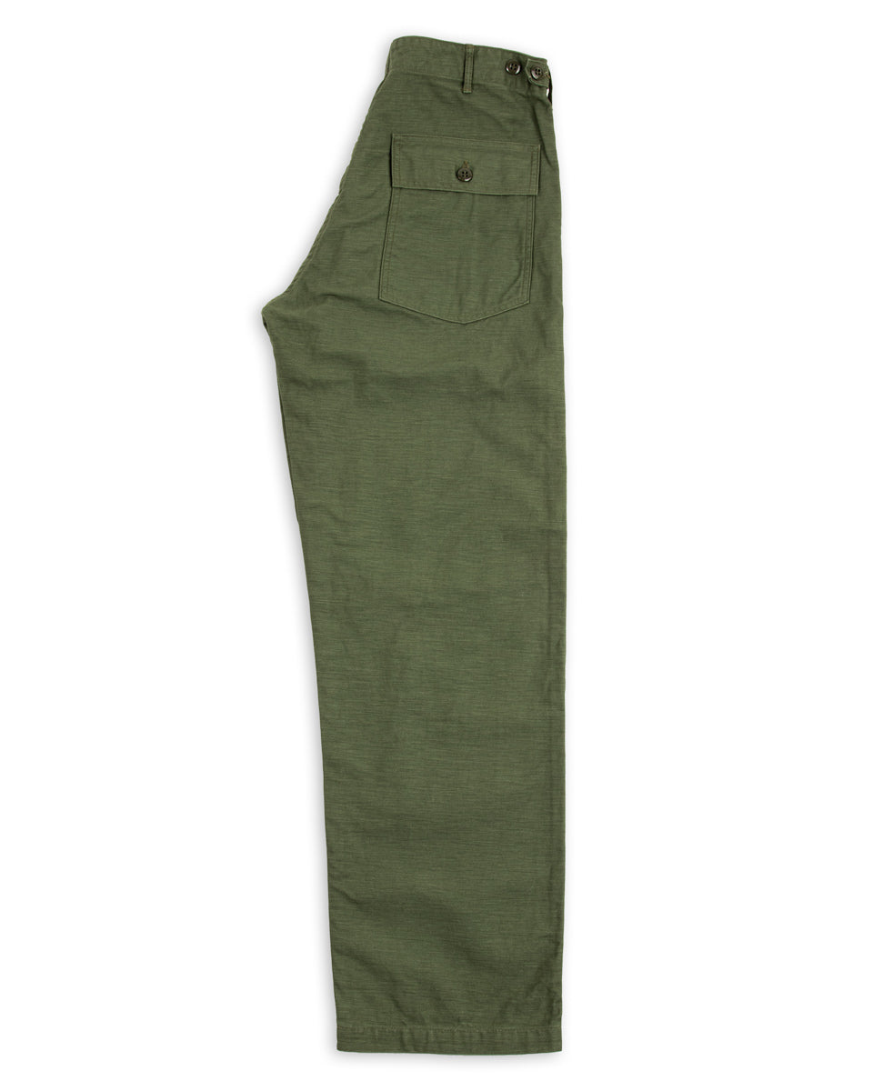 OrSlow Fatigue Pants - Regular Fit - Olive Reverse Sateen - Standard & Strange