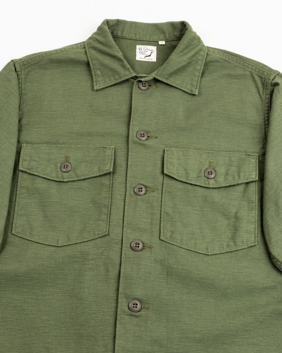 OrSlow Fatigue Shirt - Olive Reverse Sateen - Standard & Strange