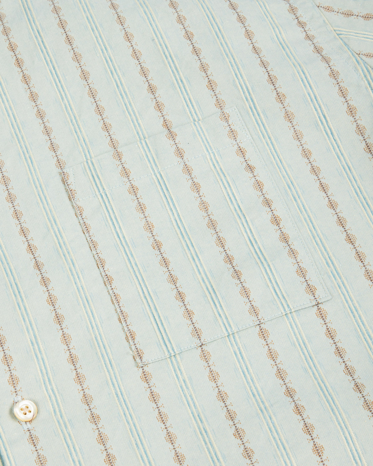 Prequel S&S x Prequel Short Open Collar Shirt - Blue Double Woven Dobby Stripe - Standard & Strange