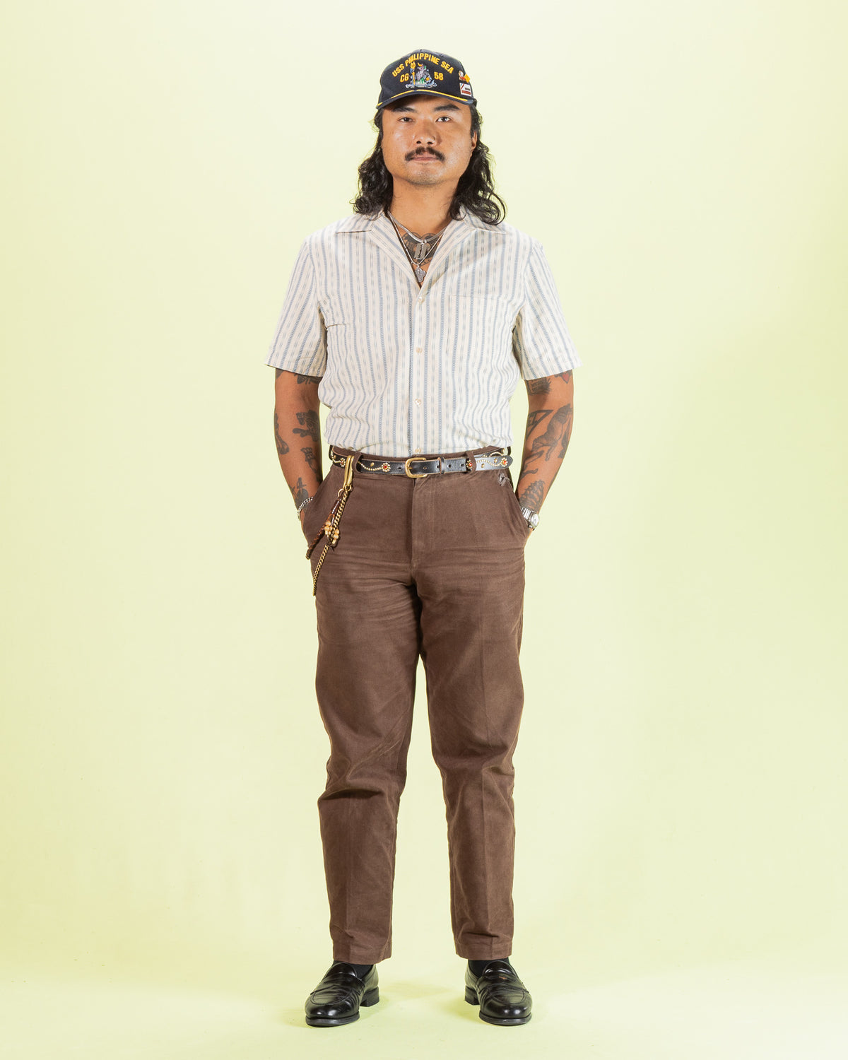 Prequel S&S x Prequel Short Open Collar Shirt - Beige Classic Riviera Stripe - Standard & Strange