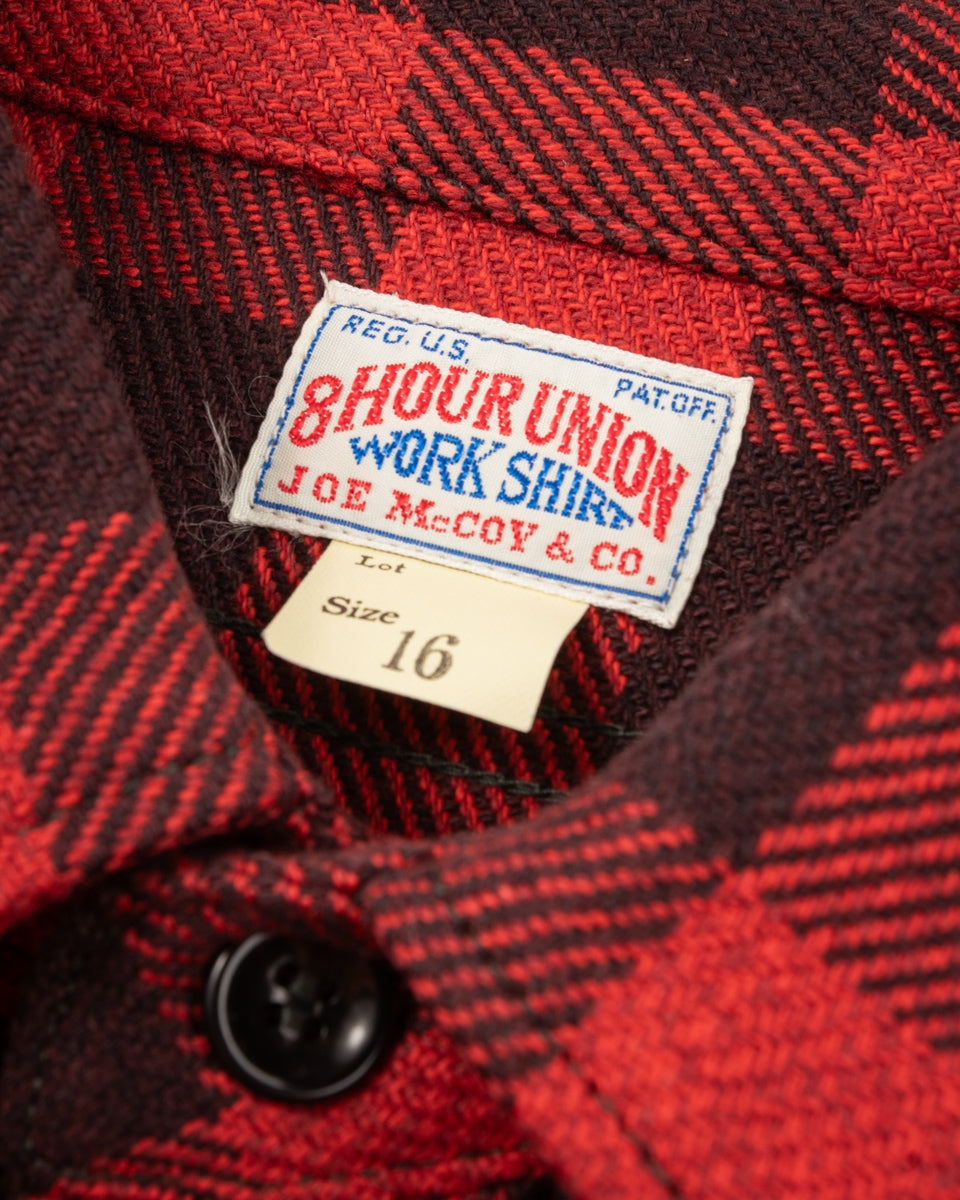 The Real McCoy's 8HU Twisted-Yarn Buffalo Check Flannel Shirt - Red/Black - Standard & Strange