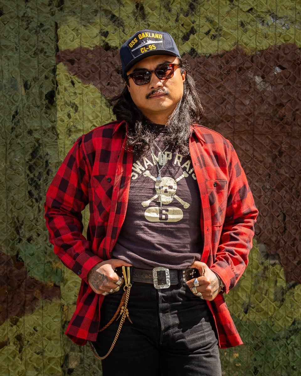 The Real McCoy's 8HU Twisted-Yarn Buffalo Check Flannel Shirt - Red/Black - Standard & Strange