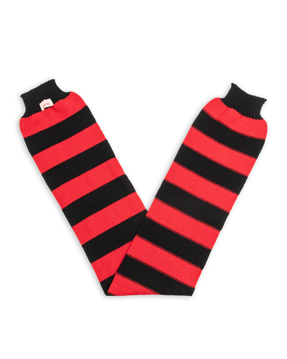 The Real McCoy's Buco Striped Wool Knit Scarf - Red/Black - Standard & Strange