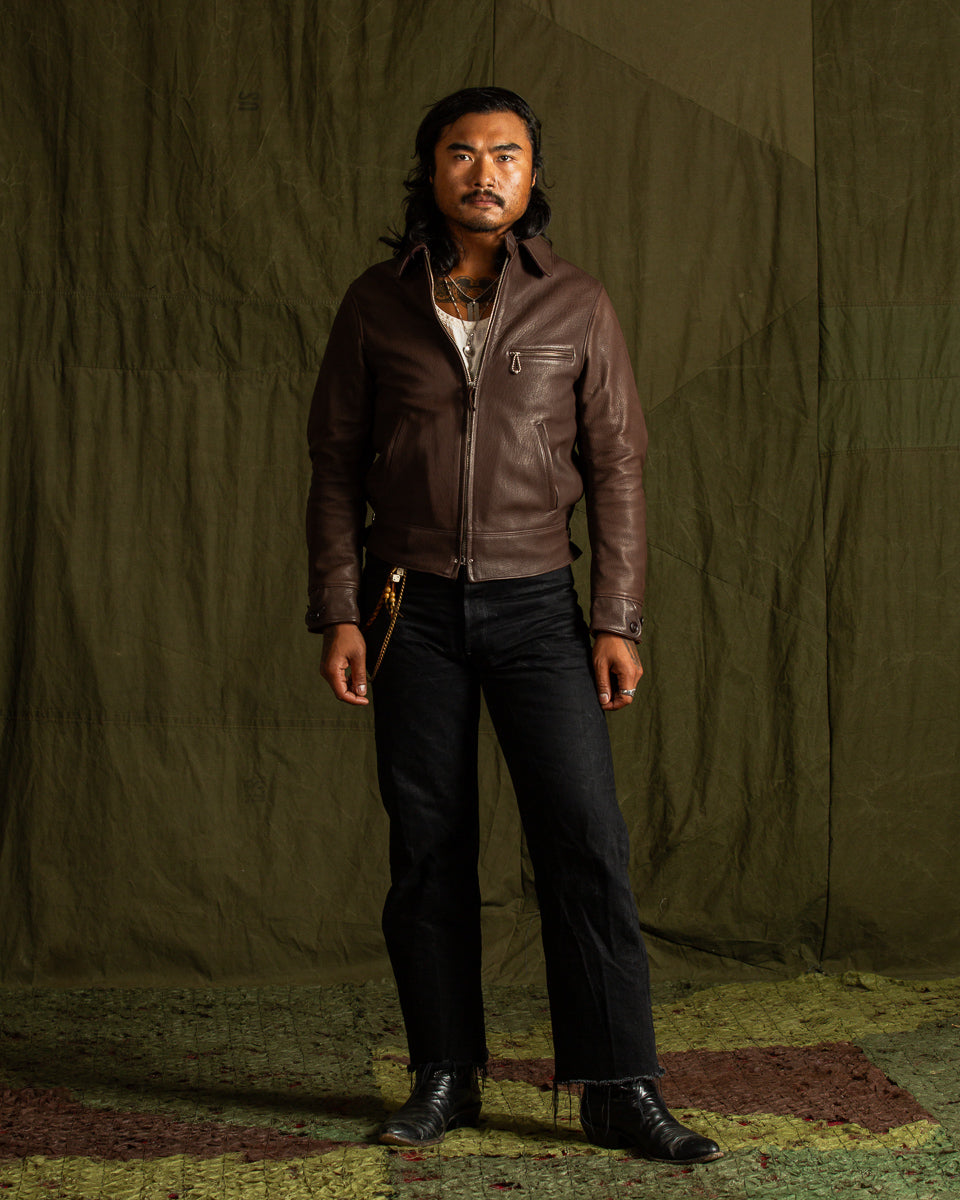 The Real McCoy's Freeman 30s Sports Jacket (Deerskin) - Brown - Standard & Strange