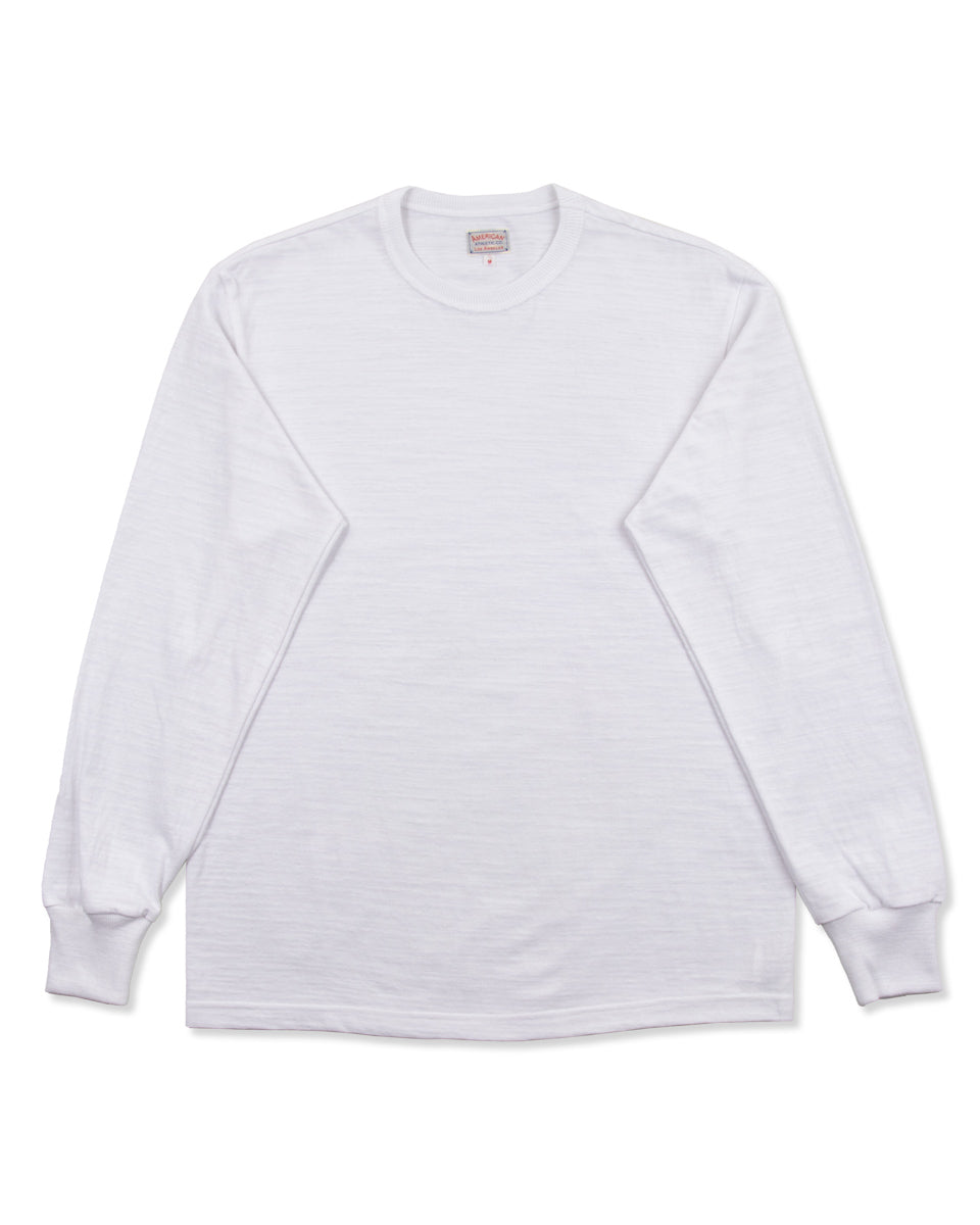 The Real McCoy's Athletic L/S T-Shirt / Loop-Wheel - White - Standard & Strange
