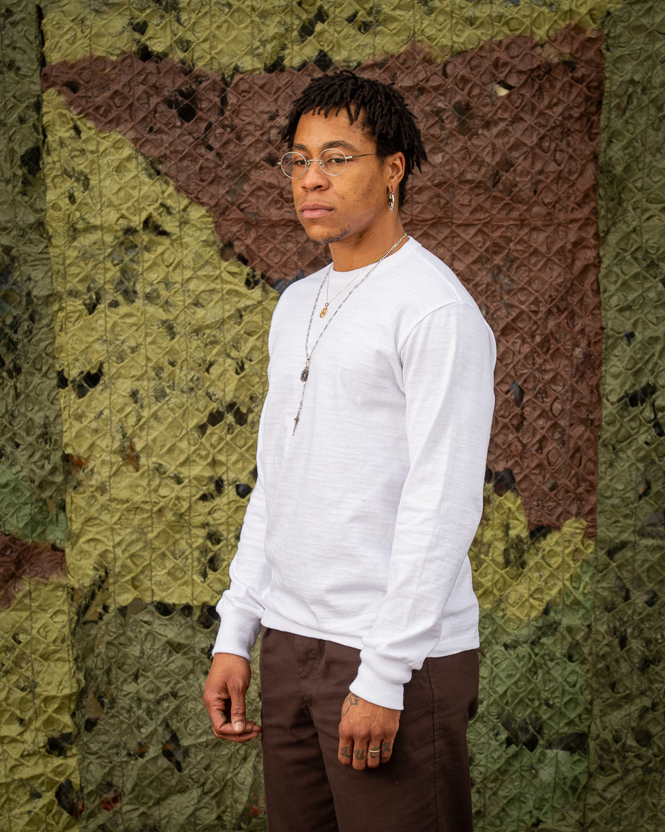 The Real McCoy's Athletic L/S T-Shirt / Loop-Wheel - White - Standard & Strange