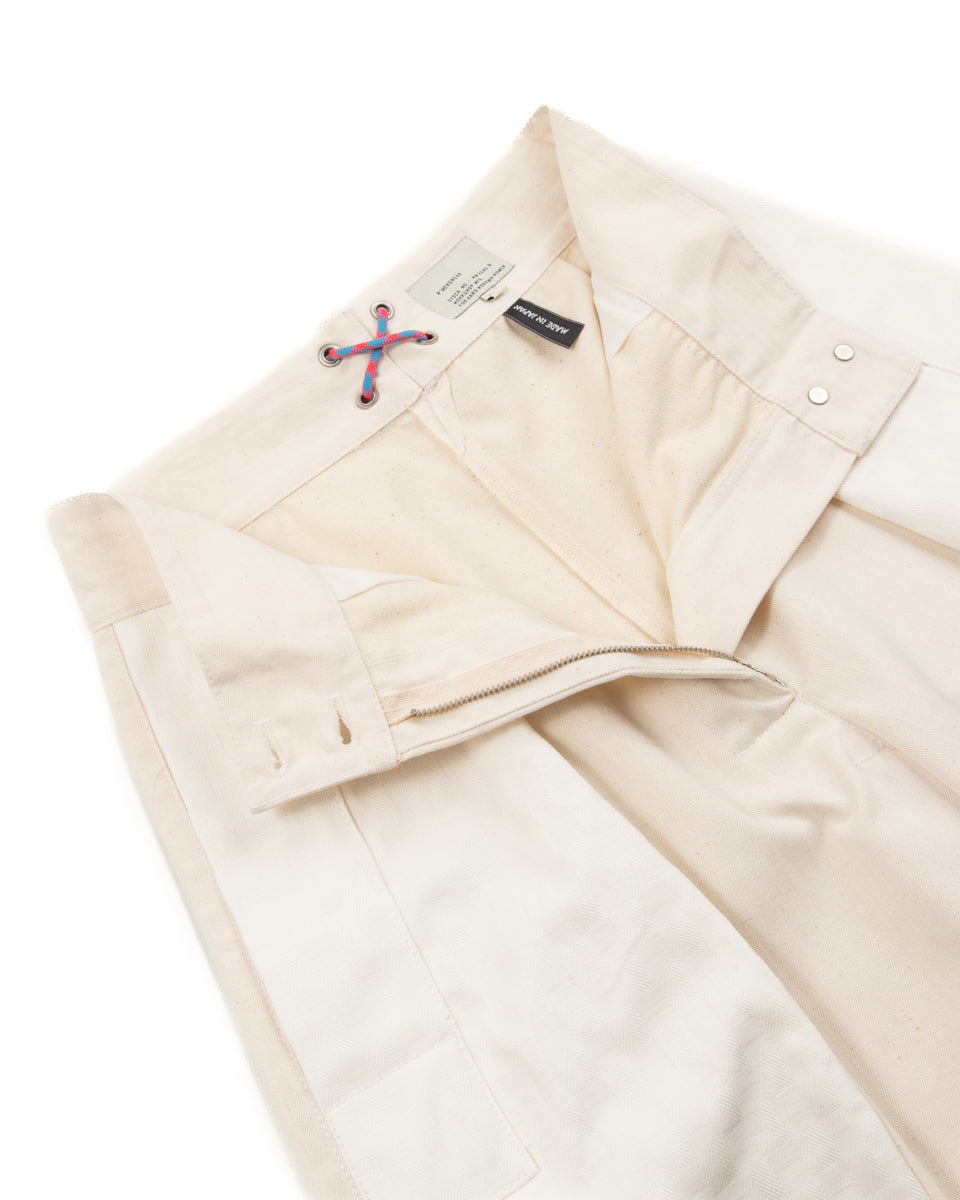 W'Menswear Crazy Border Trouser - Off-White - Standard & Strange