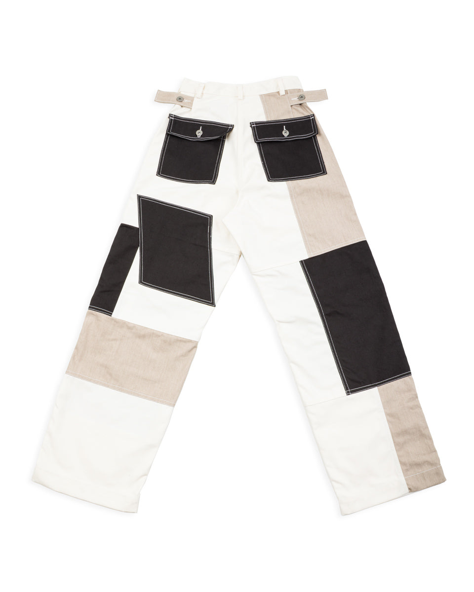W'Menswear Unisex Freedom Flight Trouser - White/Black - Standard & Strange