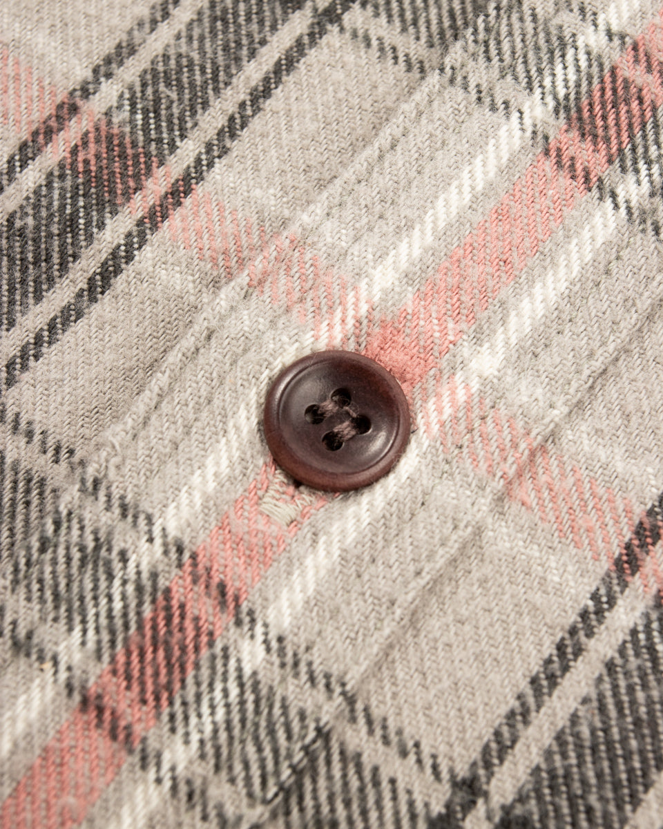Warehouse Flannel Shirt with Chinstrap - Grey O/W - Standard & Strange