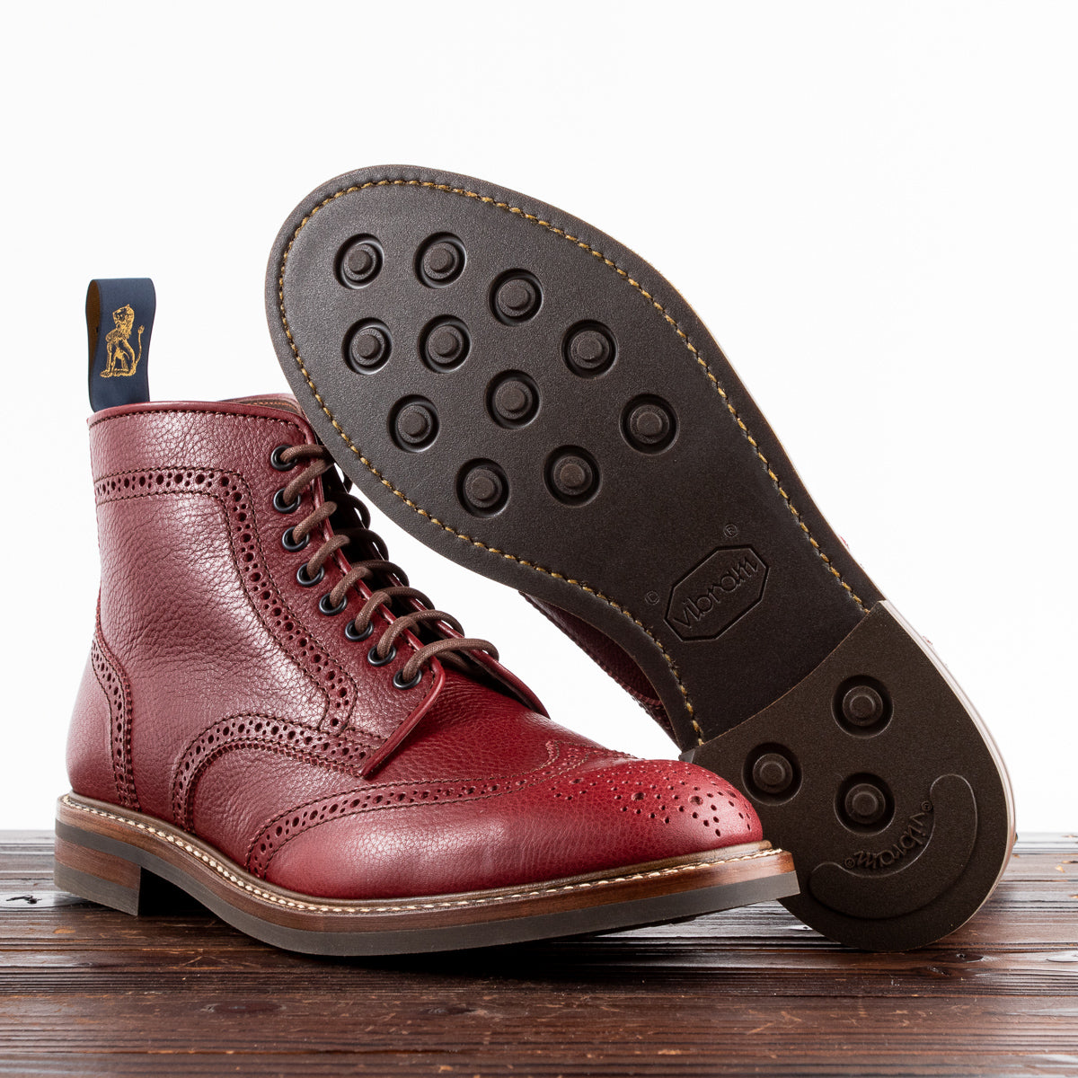 John Lofgren Glover Brogue Boots - Burgundy Vacchetta - Standard & Strange