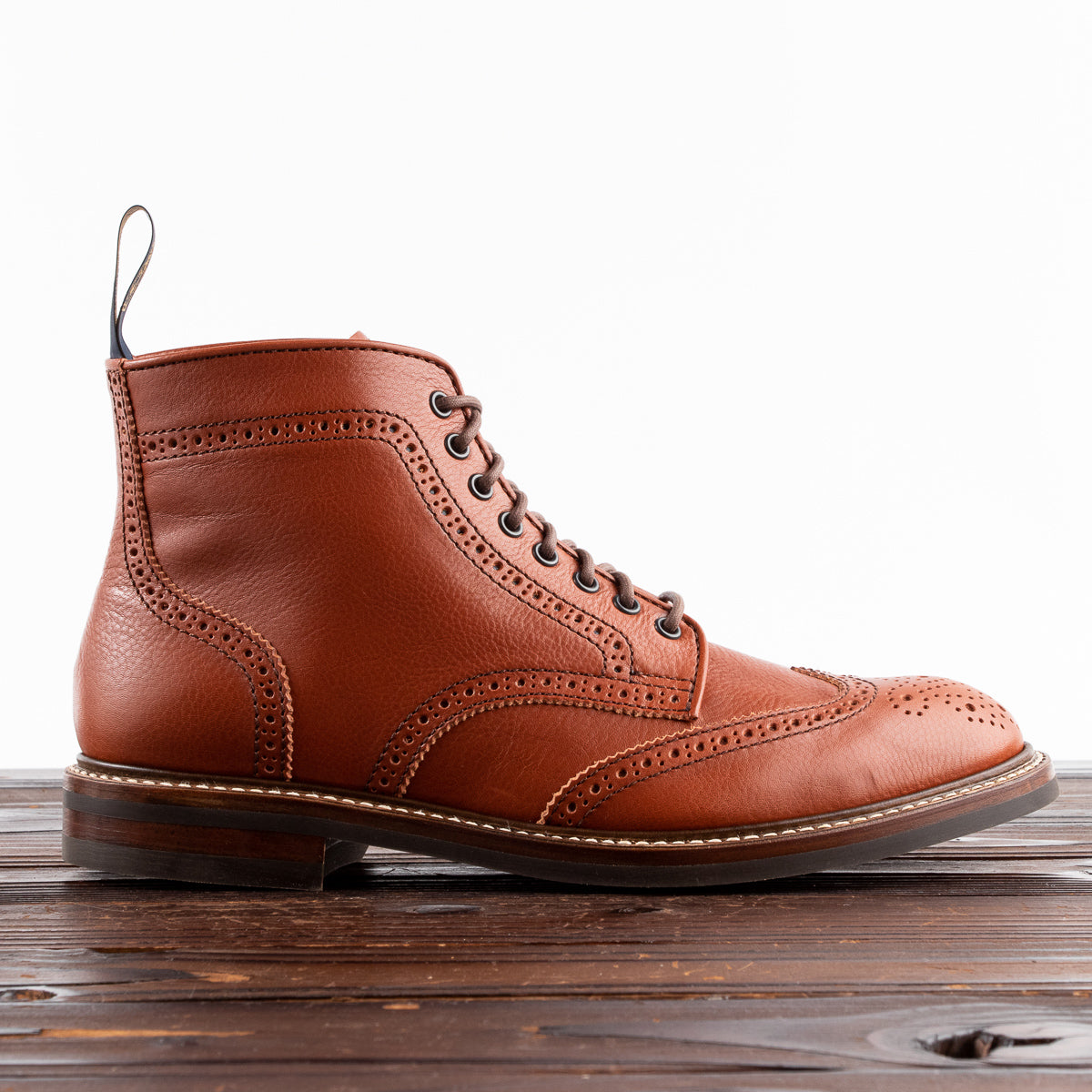 John Lofgren Glover Brogue Boots - Camel Vacchetta - Standard & Strange