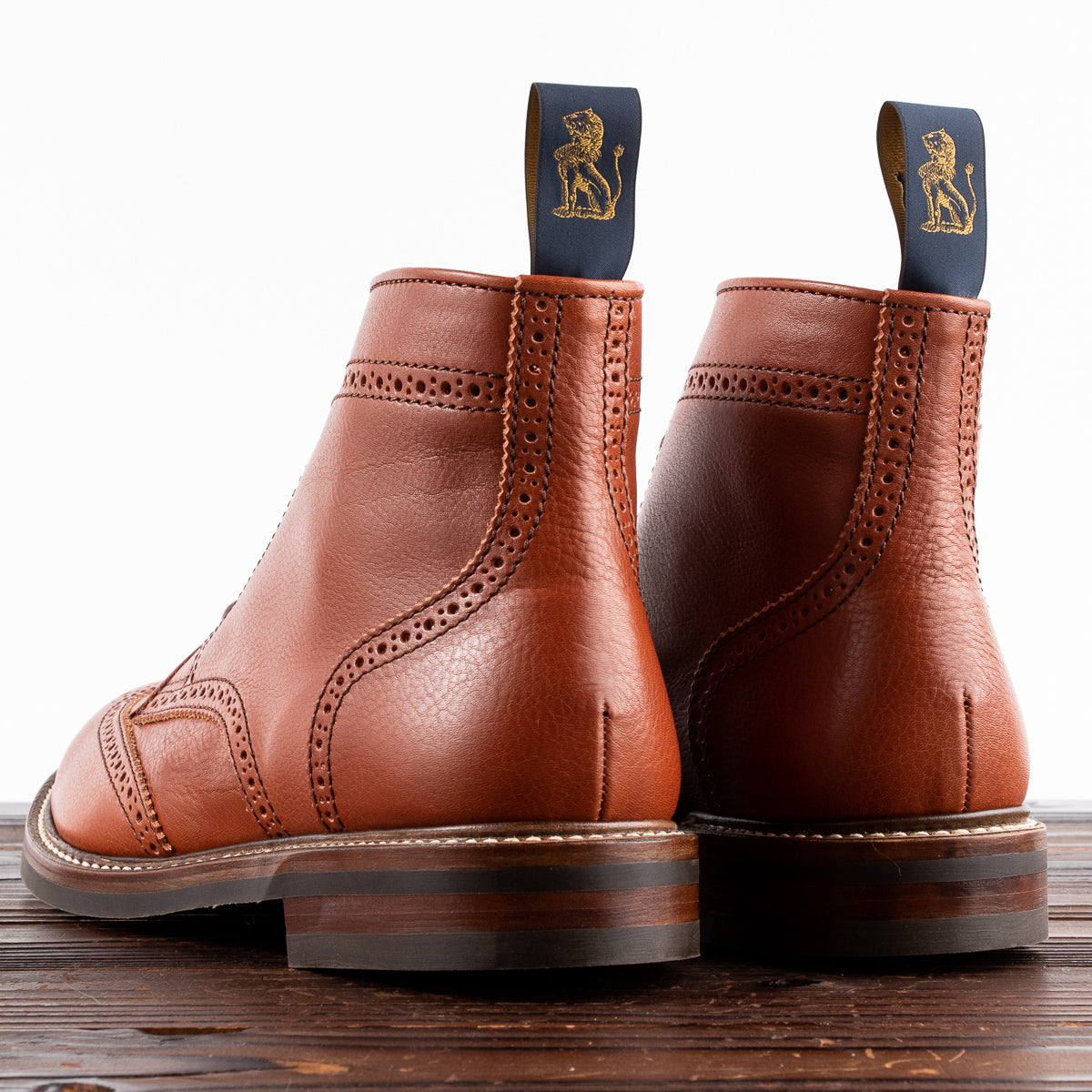 John Lofgren Glover Brogue Boots - Camel Vacchetta - Standard & Strange