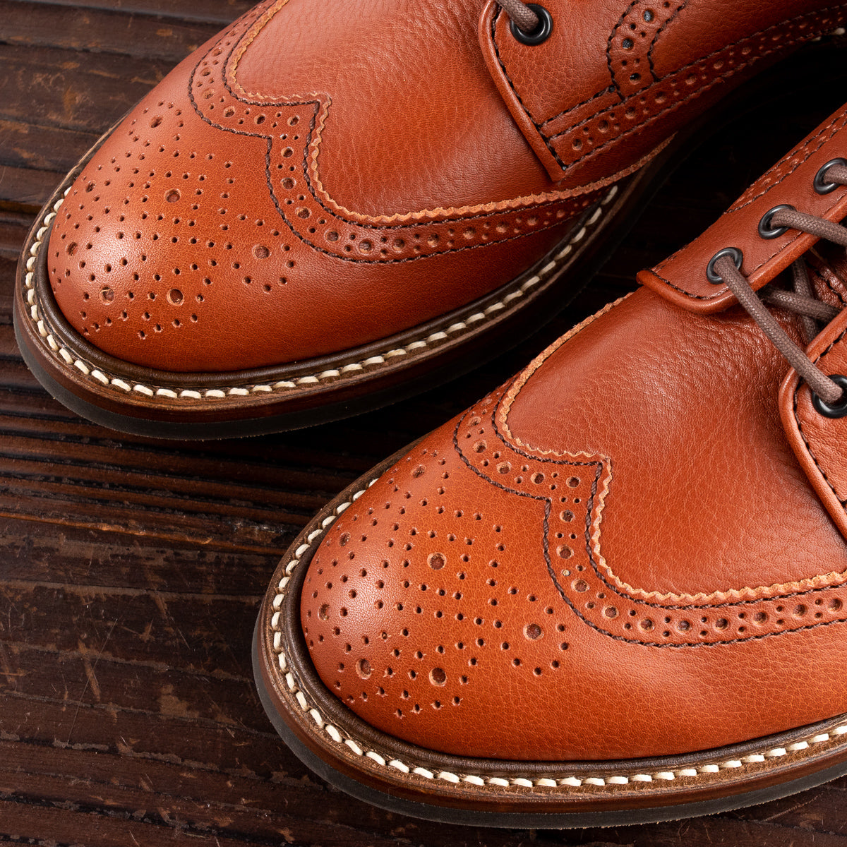 John Lofgren Glover Brogue Boots - Camel Vacchetta - Standard & Strange