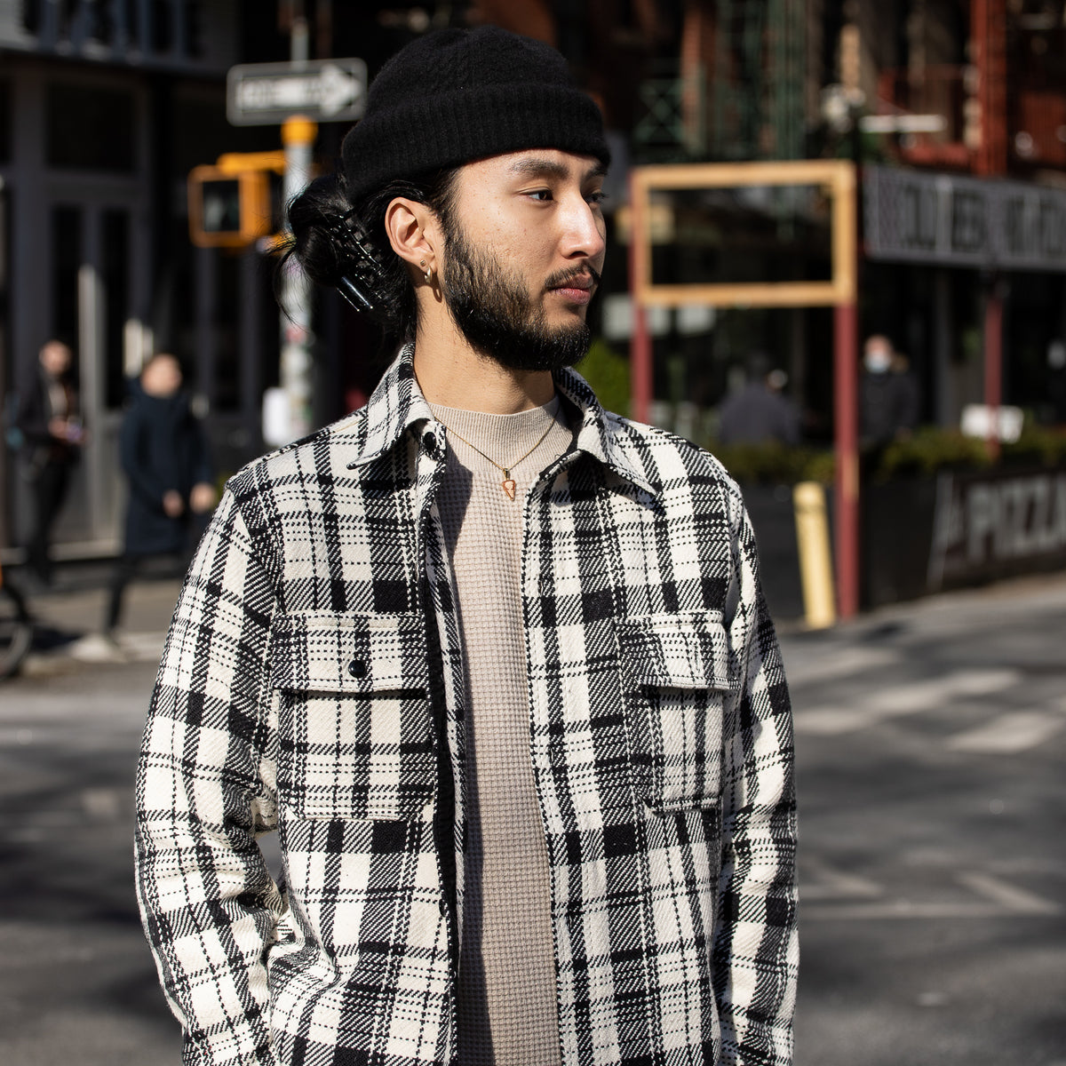The Real McCoy's 8HU Heavy Weight Flannel Shirt - White - Standard & Strange