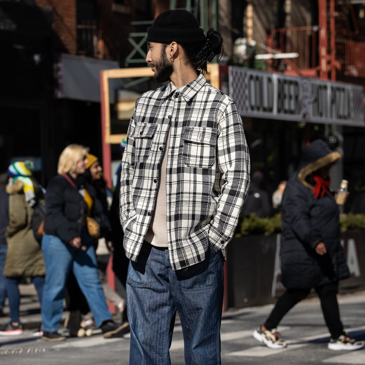 The Real McCoy's 8HU Heavy Weight Flannel Shirt - White - Standard & Strange