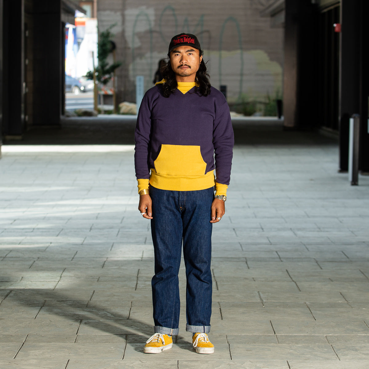 The Real McCoy's Loopwheel After Hooded Parka - Blue/Yellow - Standard & Strange
