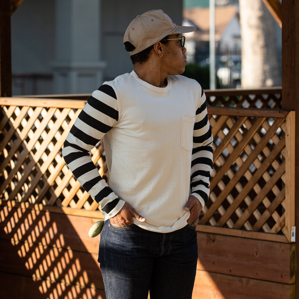 Freenote Shifter L/S Tee - Natural Combo - Standard & Strange