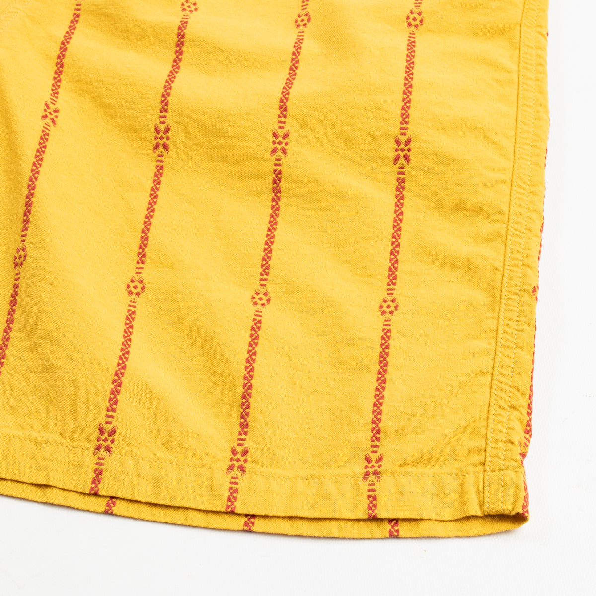 Kapital Cotton Linen SIAM Stripe EASY Shorts - Yellow - Standard & Strange