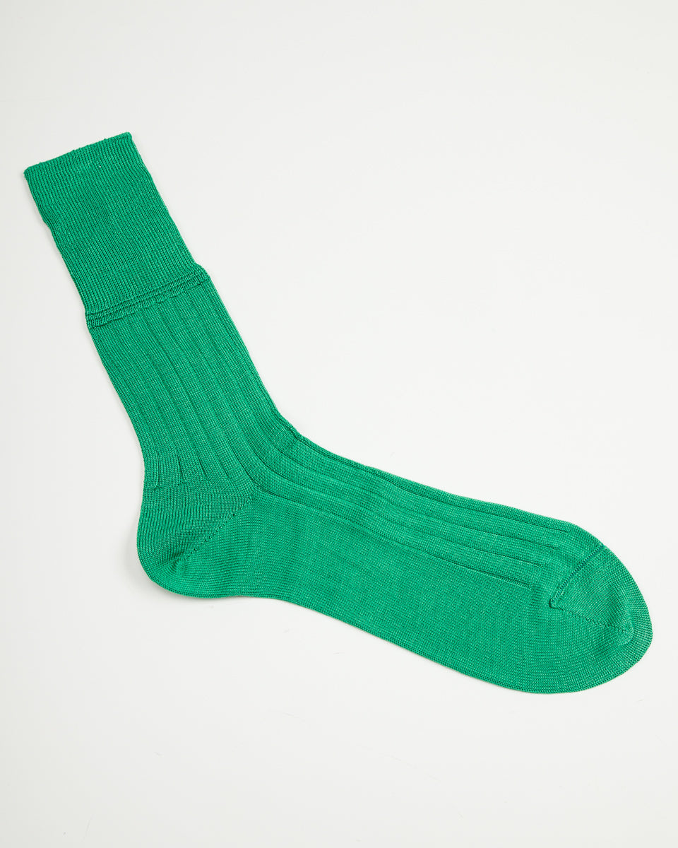 Olde H & Daughter Silk Rib Socks - Teal - Standard & Strange